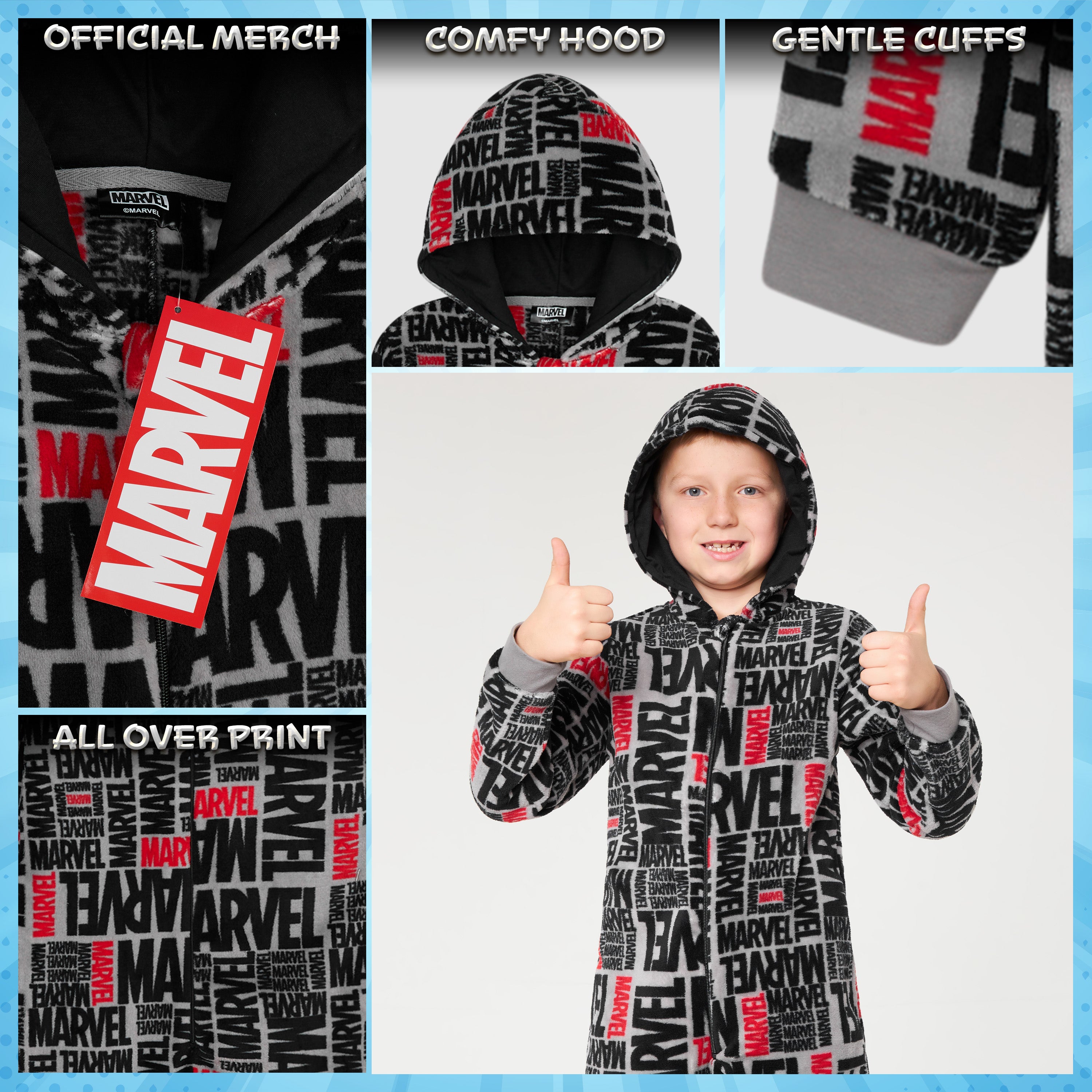 marvel-combinaison-pilou-gar-on-polaire-capuche-9-10-ans image 4