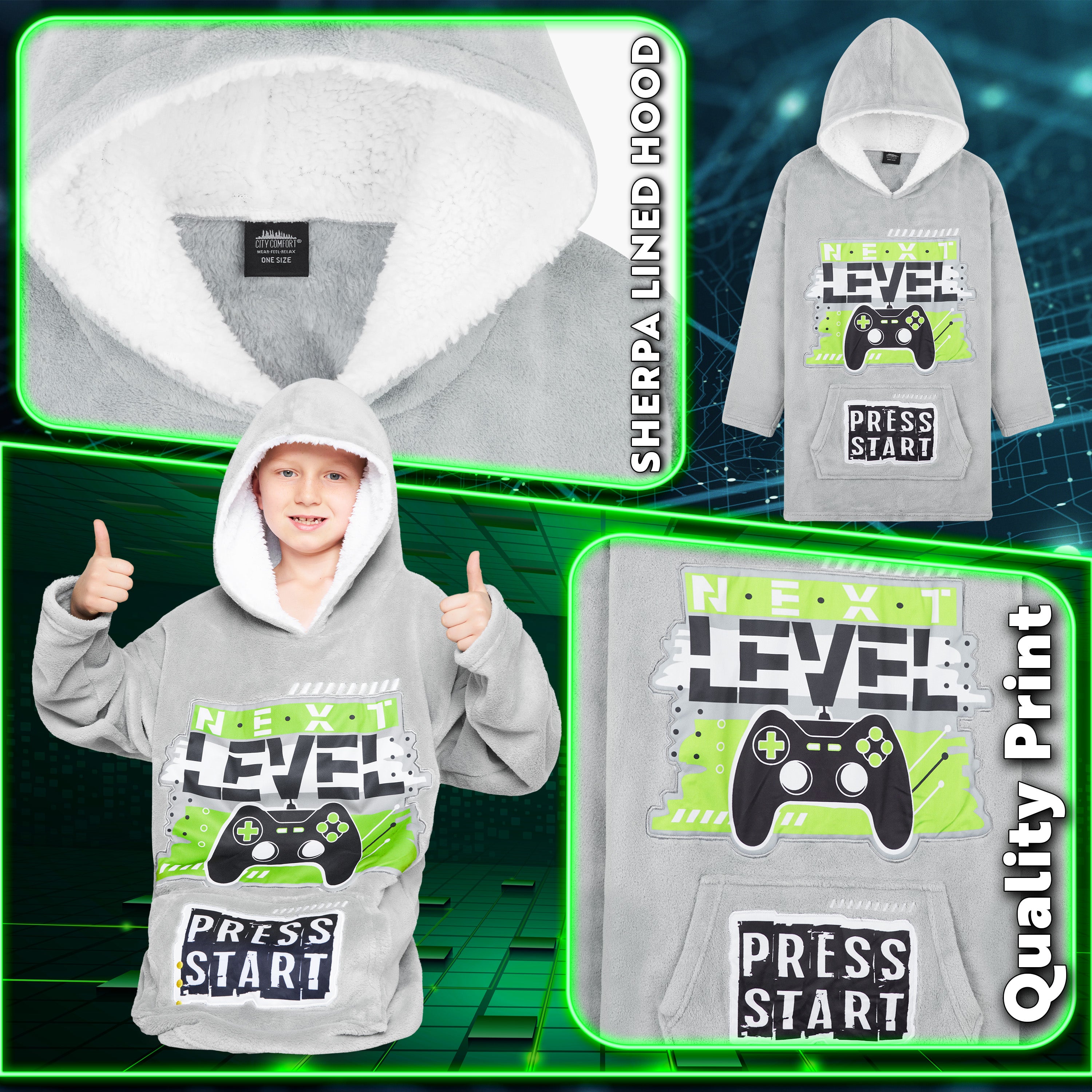 citycomfort-sweat-plaid-hoodie-blanket-gamer-enfant-polaire image 5