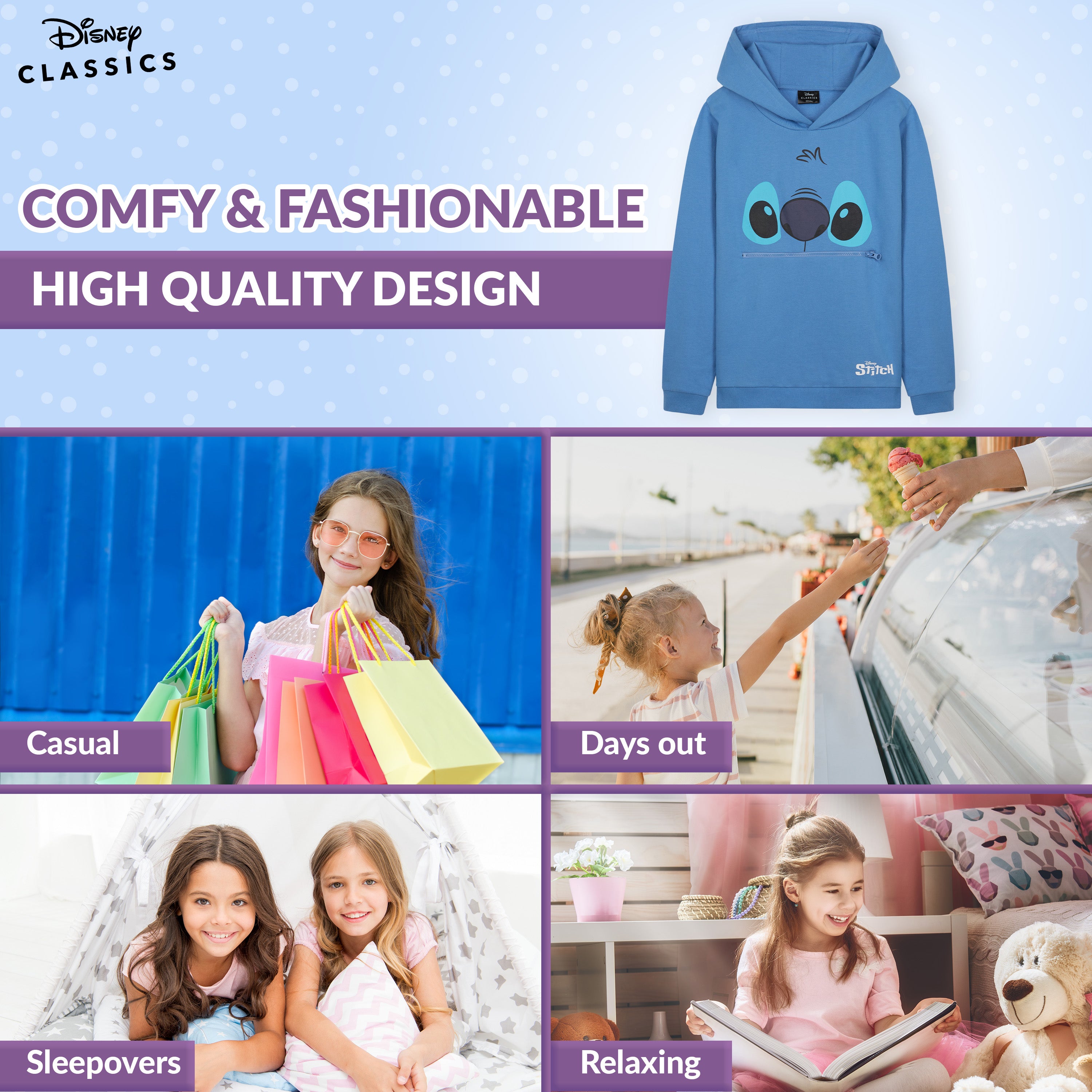 get-trend-stitch-hoodie-enfant-coton-9-10-ans-fille image 4