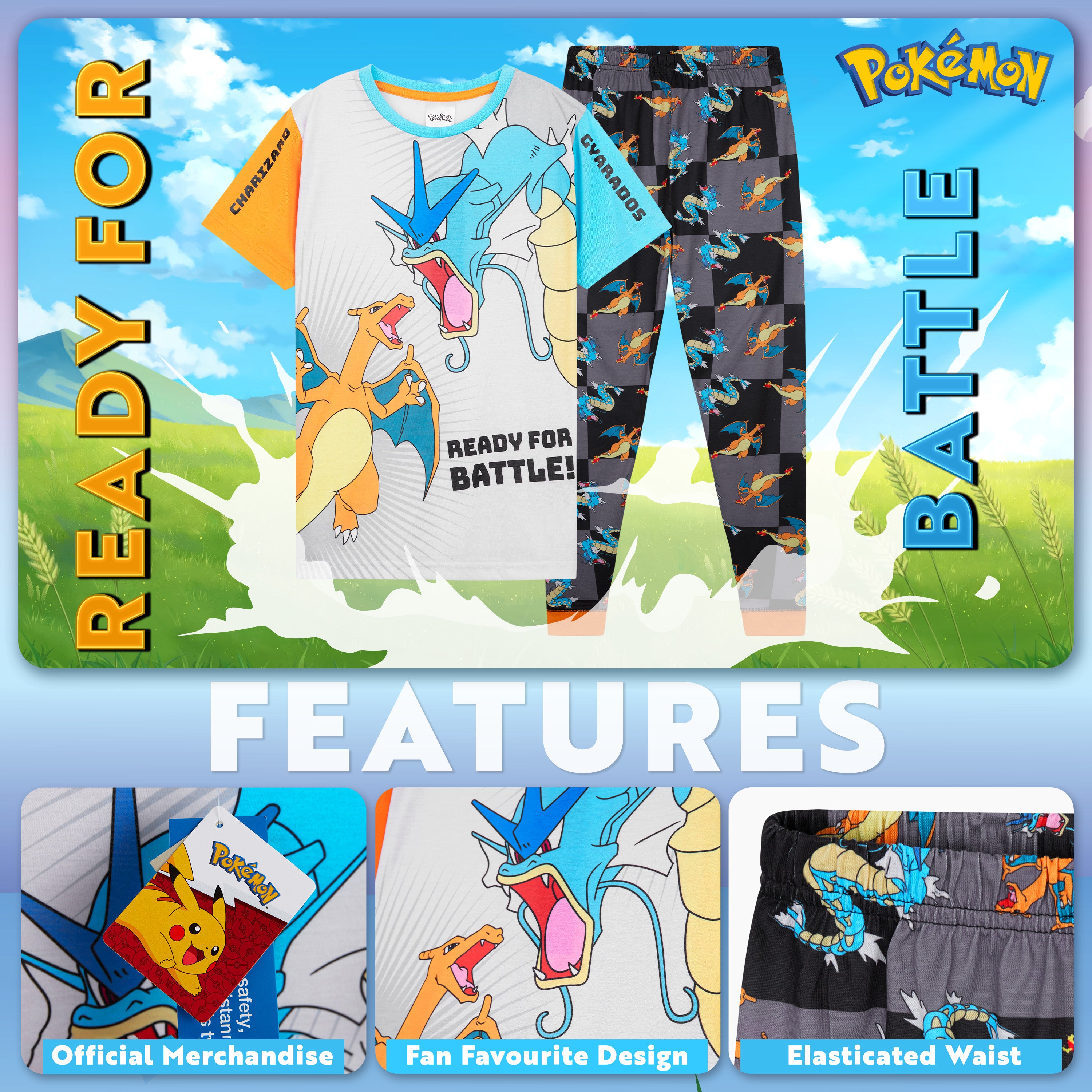 pok-mon-pyjama-gar-on-t-shirt-pantalon-long-pikachu-9-10-ans image 3