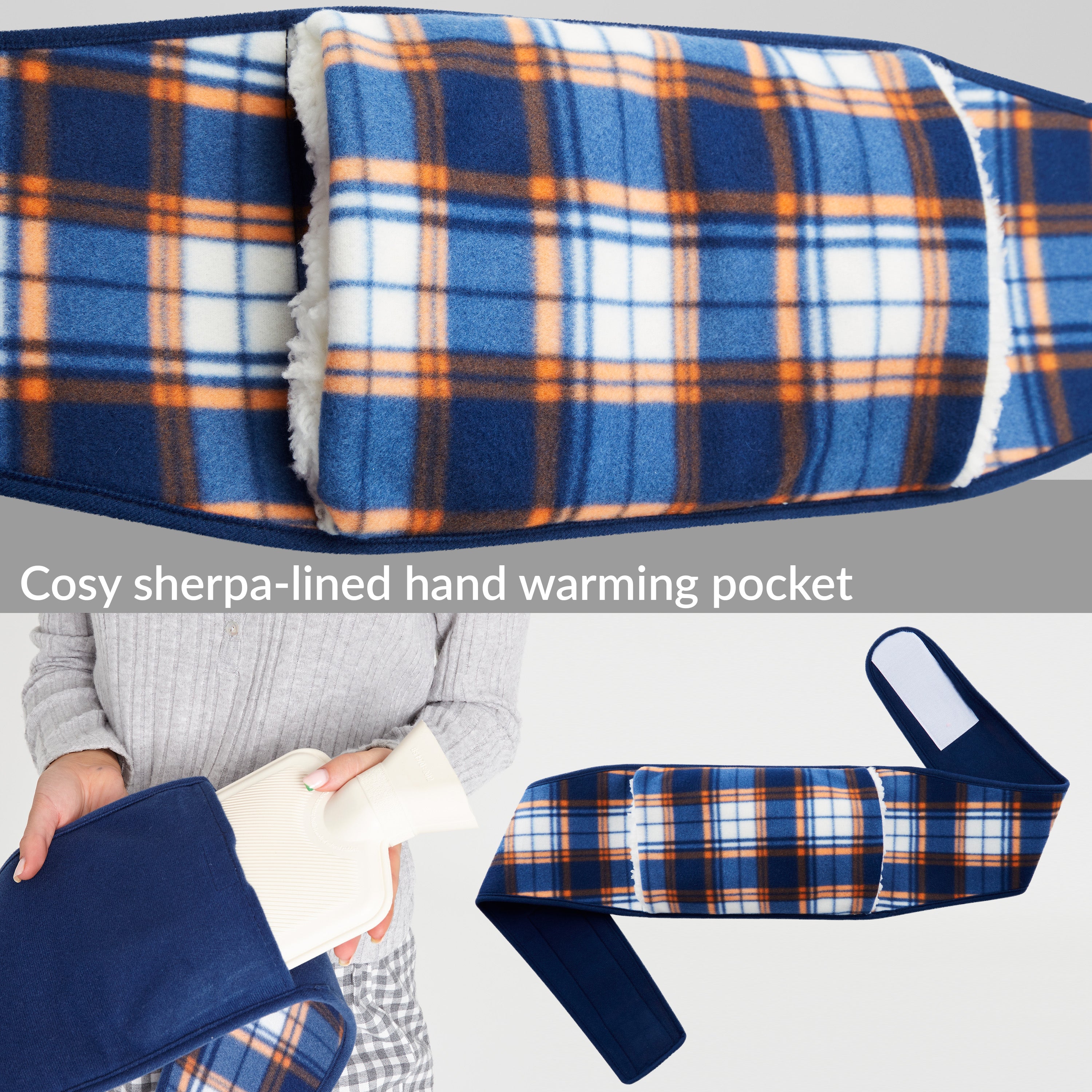citycomfort-bouillotte-ceinture-peluche-tartan-poches-mains image 4