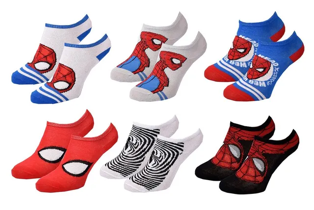 marvel-spiderman-lot-6-chaussettes-sneaker-gar-on-coton-2987 image 1