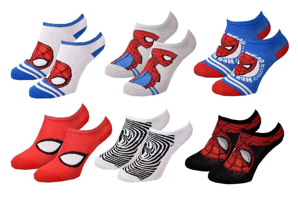 marvel-spiderman-lot-6-chaussettes-sneaker-gar-on-coton-2987 image 1