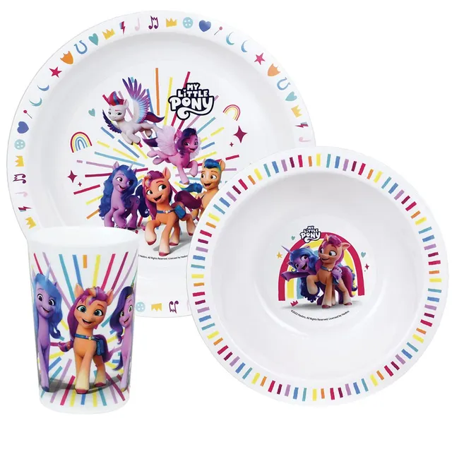 fun-house-my-little-pony-coffret-repas-3-pi-ces-pipp-izzy-sunny-zipp image 1