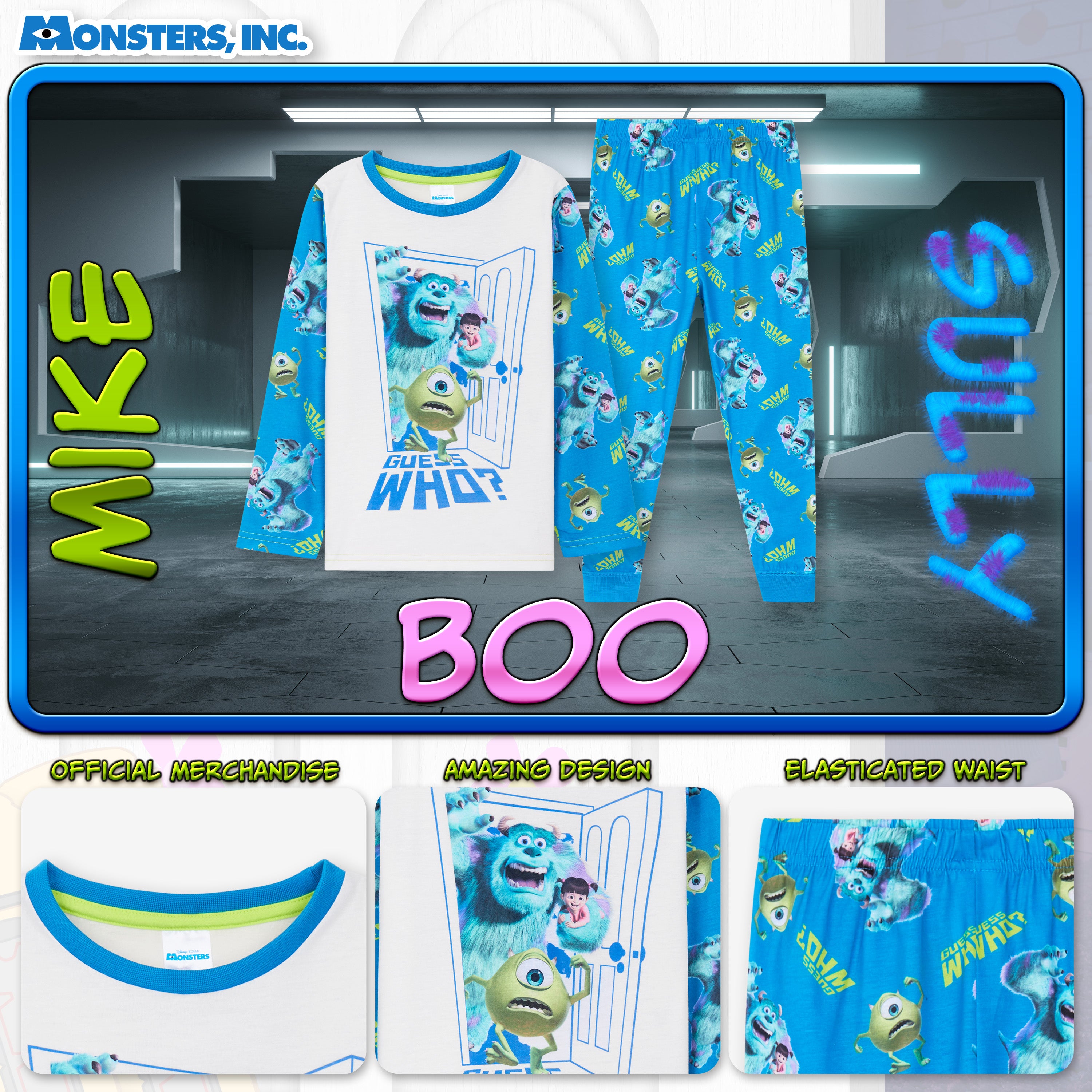 disney-monstres-et-cie-pyjama-enfant-2-pieces-manches-longues image 3