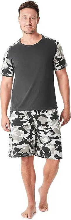 citycomfort-pyjama-short-homme-coton-t-shirt-poches-taille-m image 1