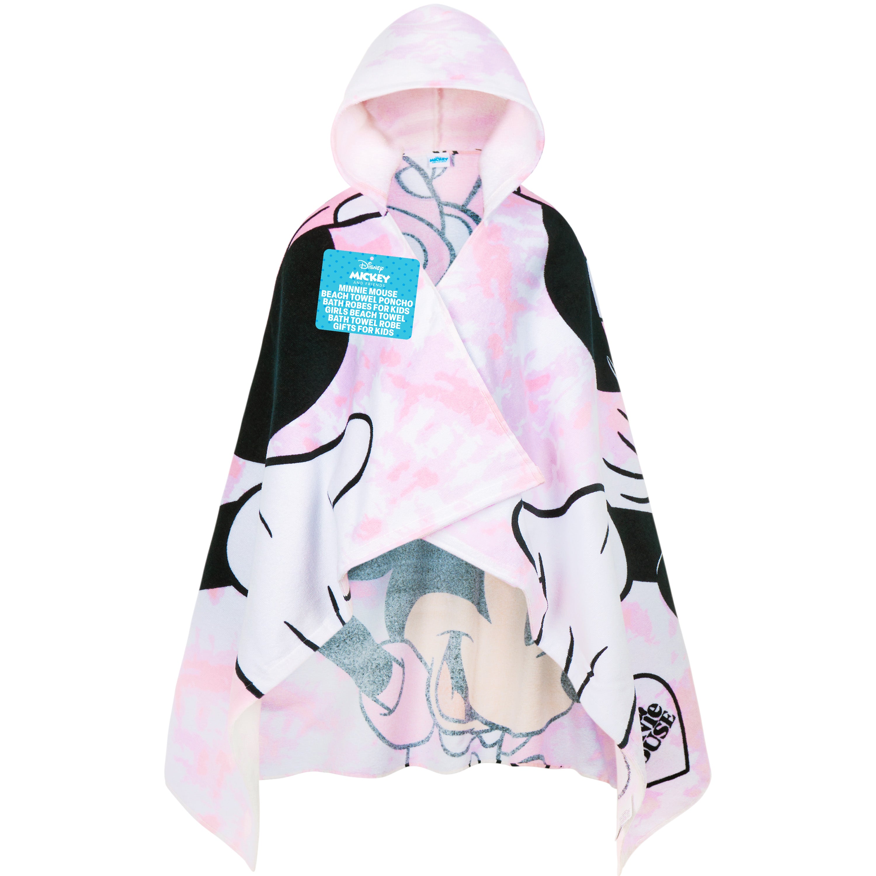 disney-minnie-serviette-capuche-enfant-blanc-rose-3-7-ans image 1