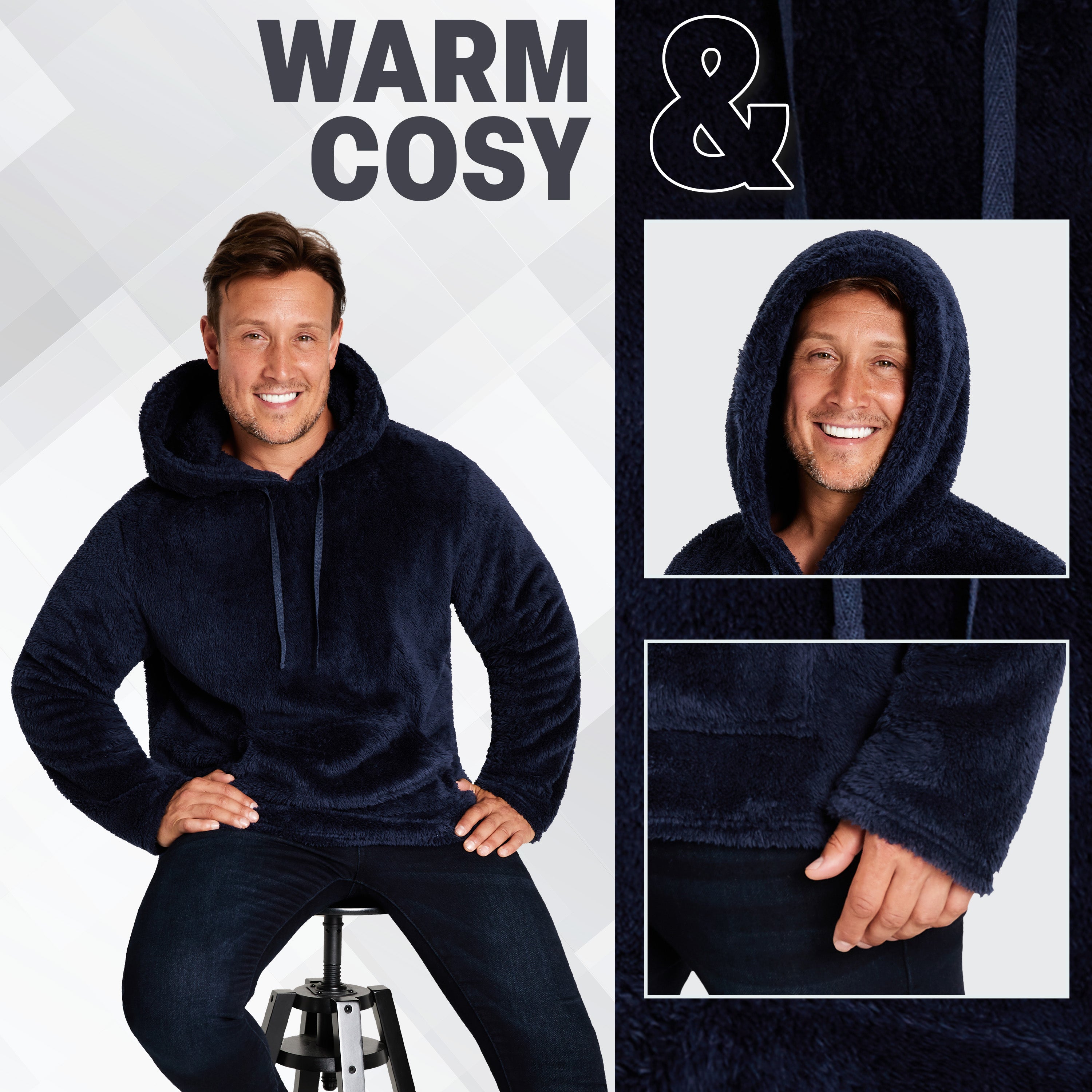 citycomfort-sweat-capuche-homme-polaire-bleu-marine-douillet image 5