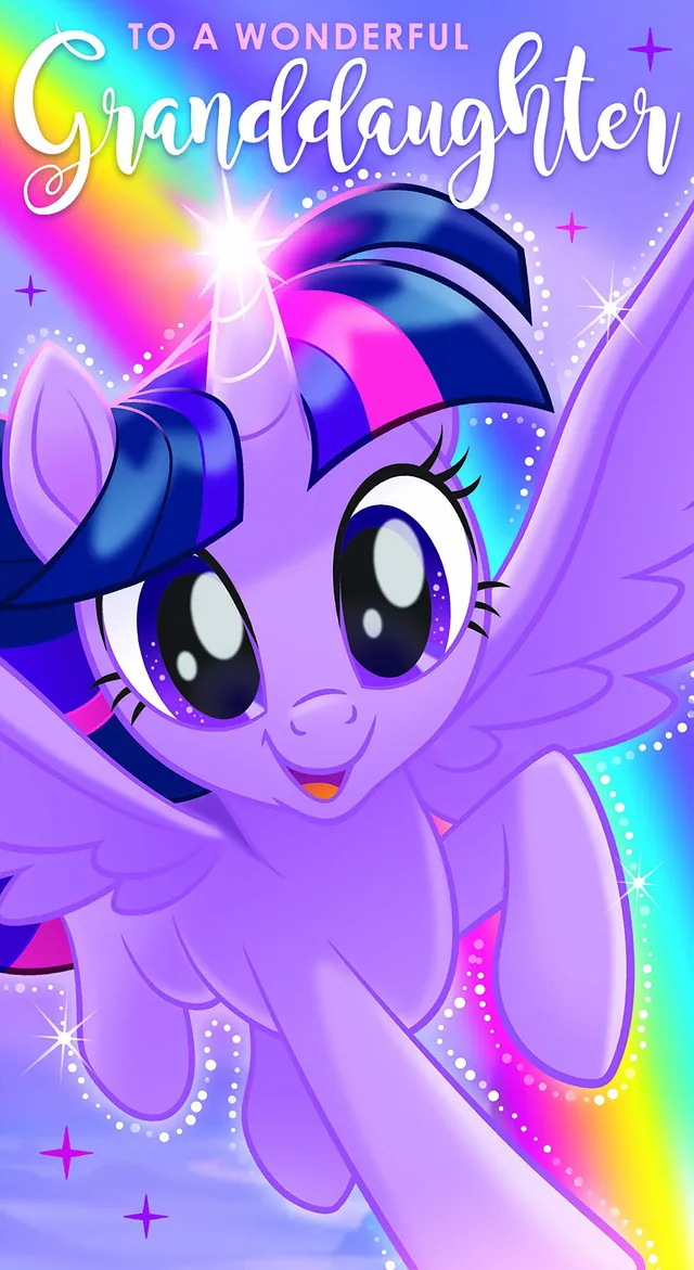 my-little-pony-mp040-carte-anniversaire-petite-fille-paillettes image 1