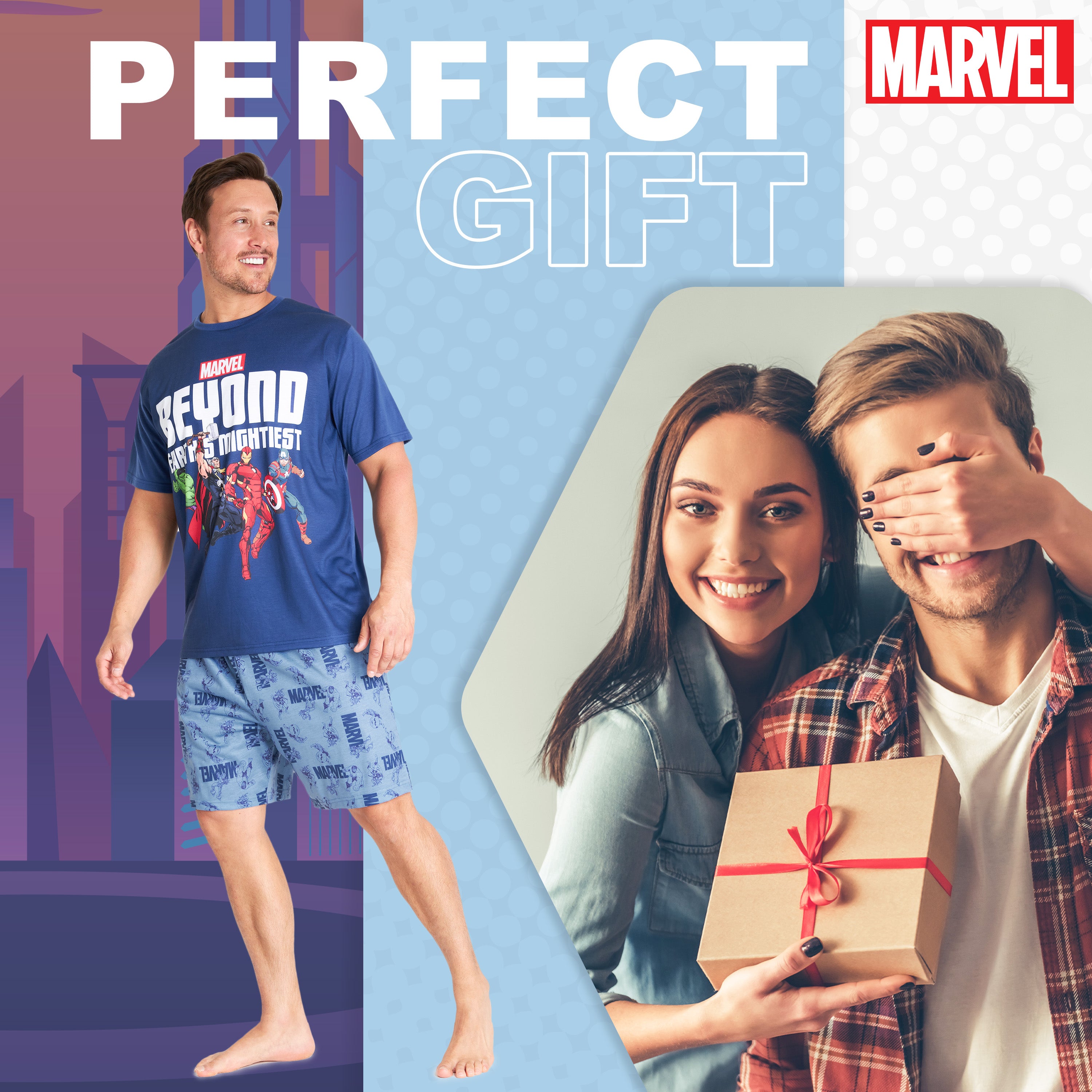 marvel-avengers-pyjama-homme-short-manche-courte-spiderman image 3