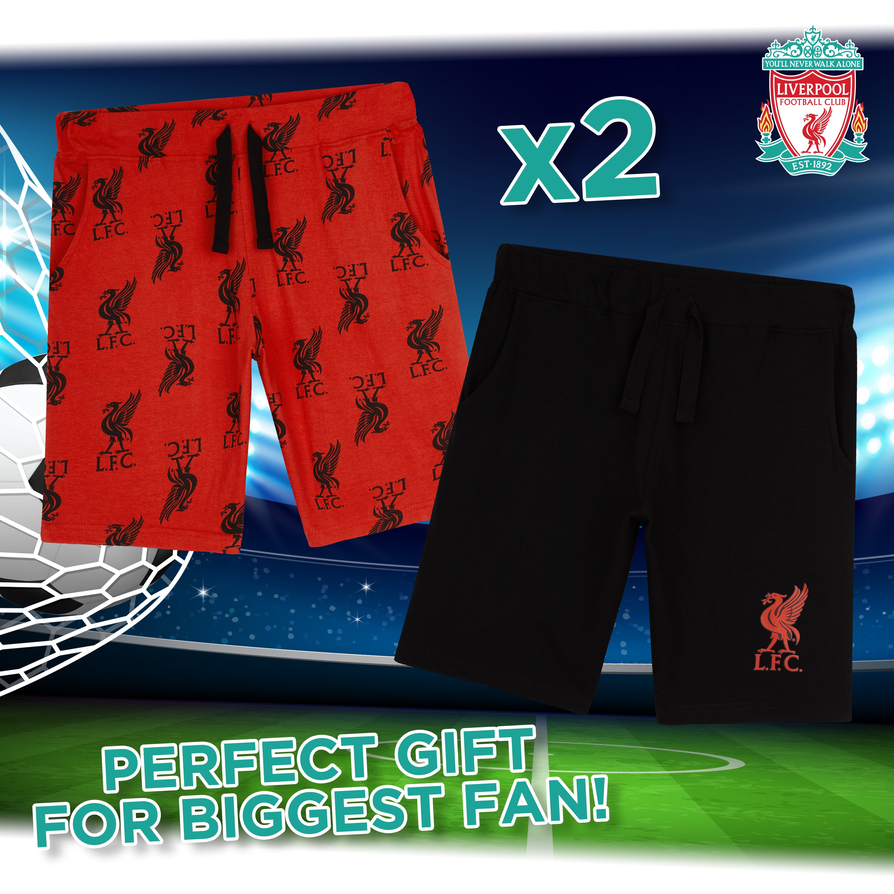 liverpool-fc-short-gar-on-coton-lot-de-2-rouge-gris-6-7-ans image 4