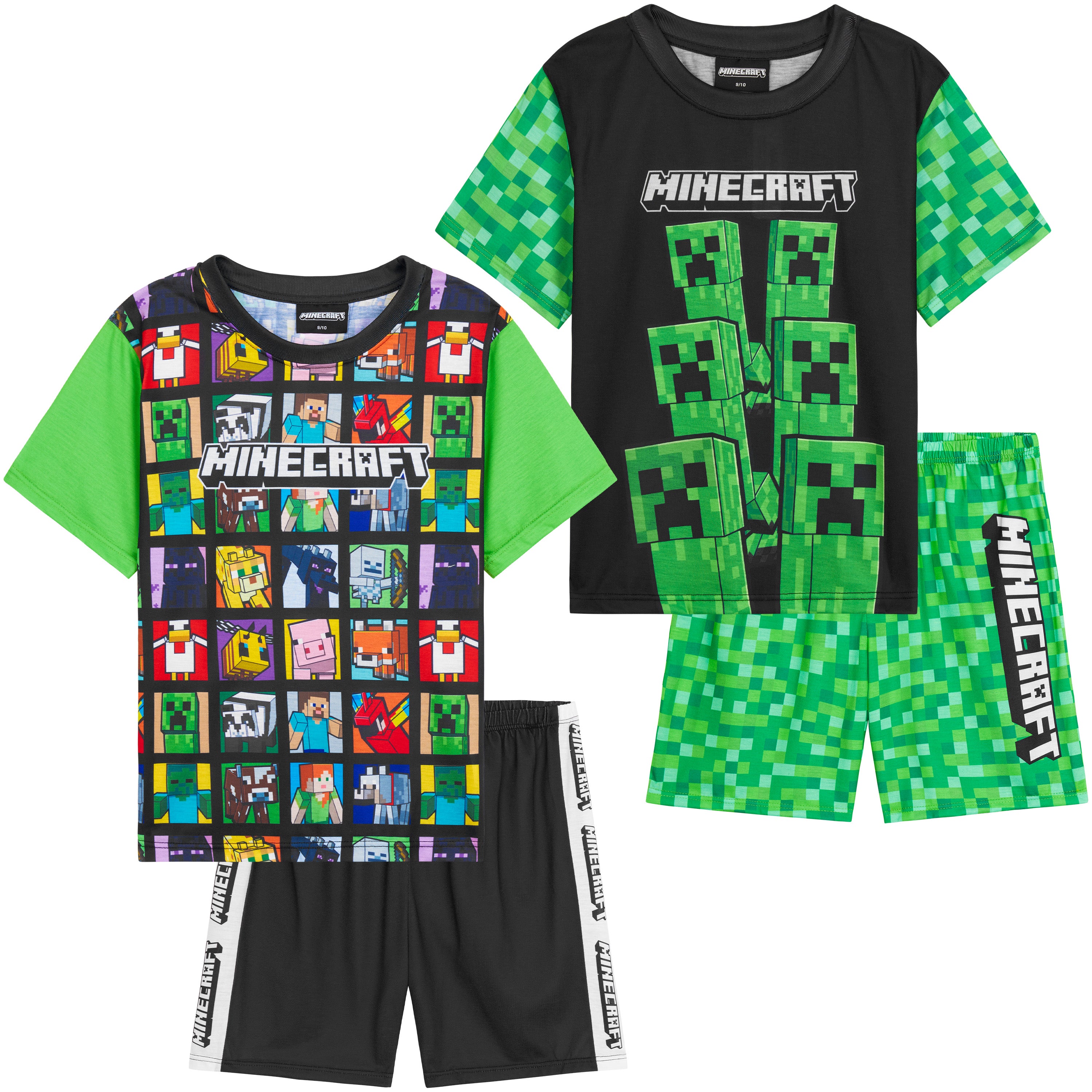 minecraft-pyjama-court-gar-on-manches-courtes-lot-respirant image 2