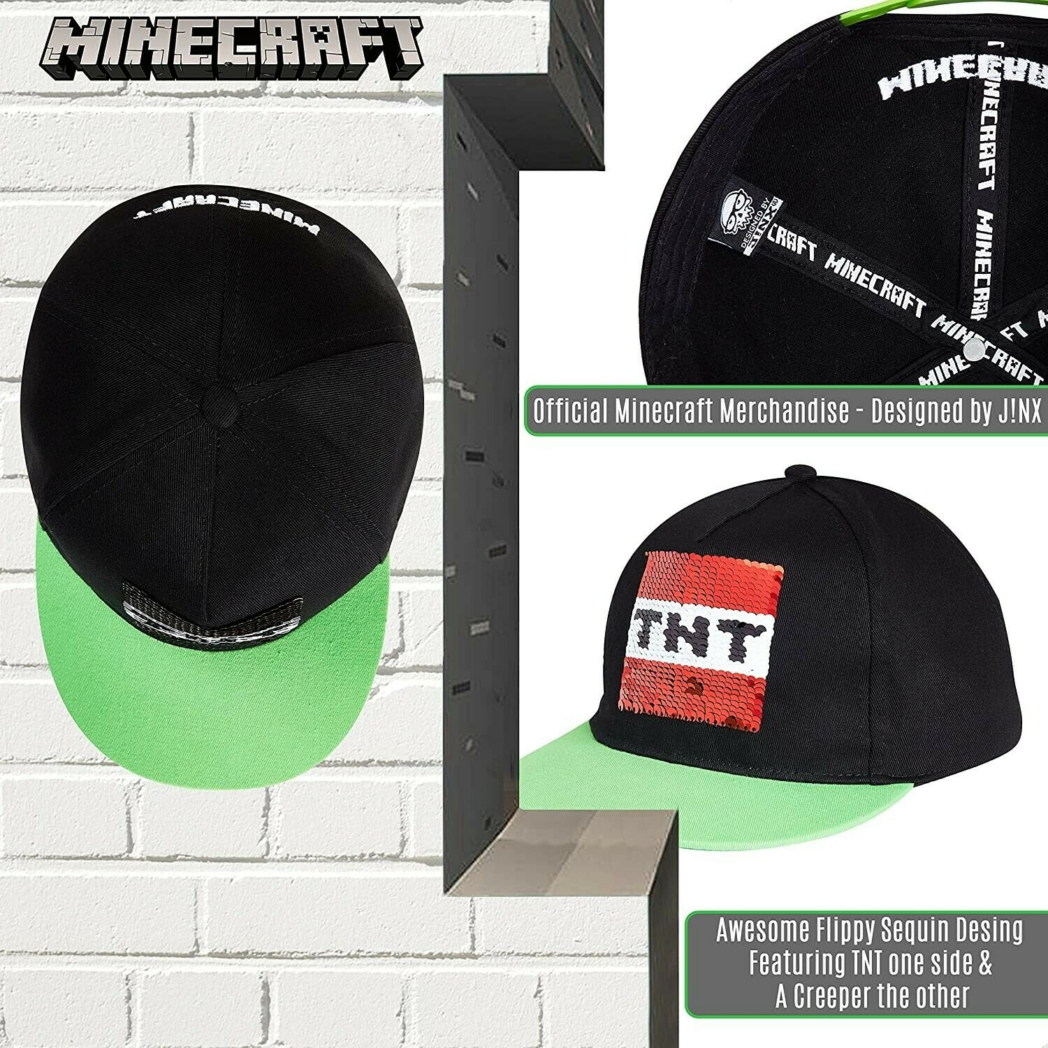 minecraft-casquette-gar-on-creeper-tnt-trucker-taille-unique image 4