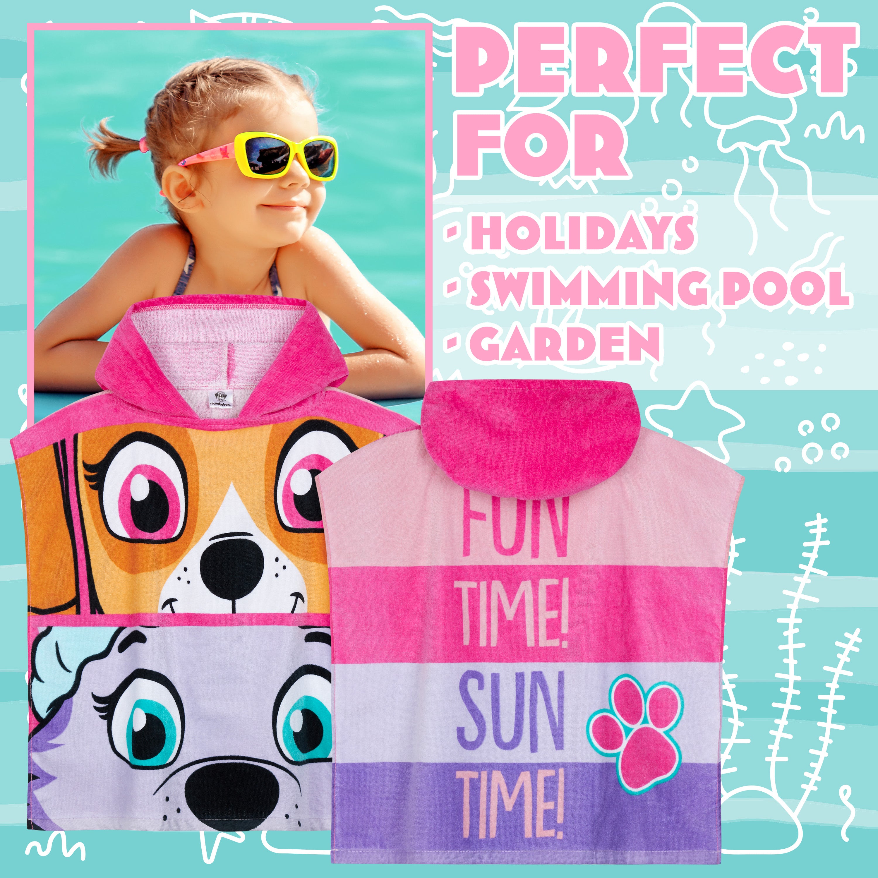 get-trend-pat-patrouille-serviette-capuche-enfant-rose-2-6-ans image 2
