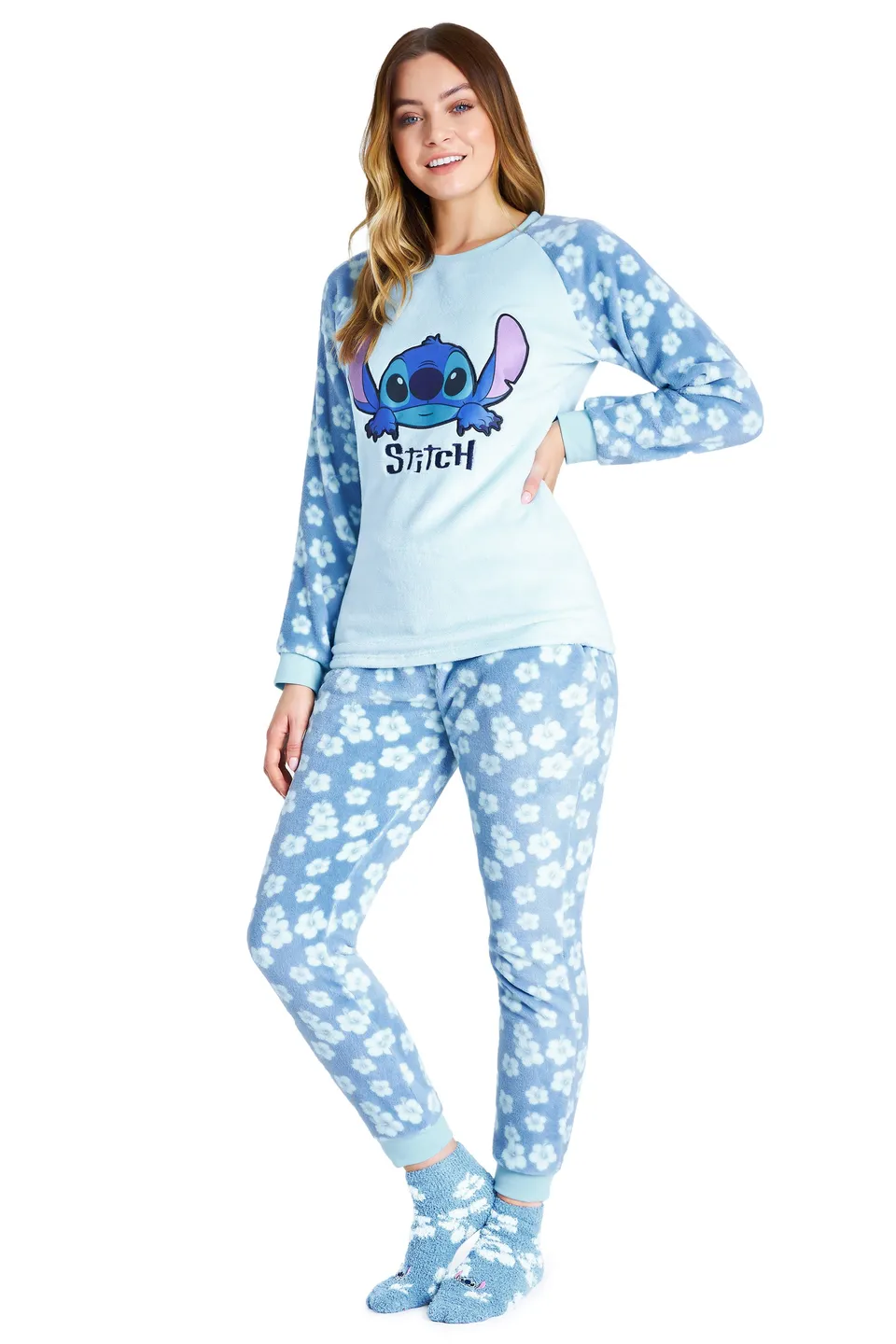 disney-stitch-pyjama-polaire-femme-coffret-chaussettes image 1