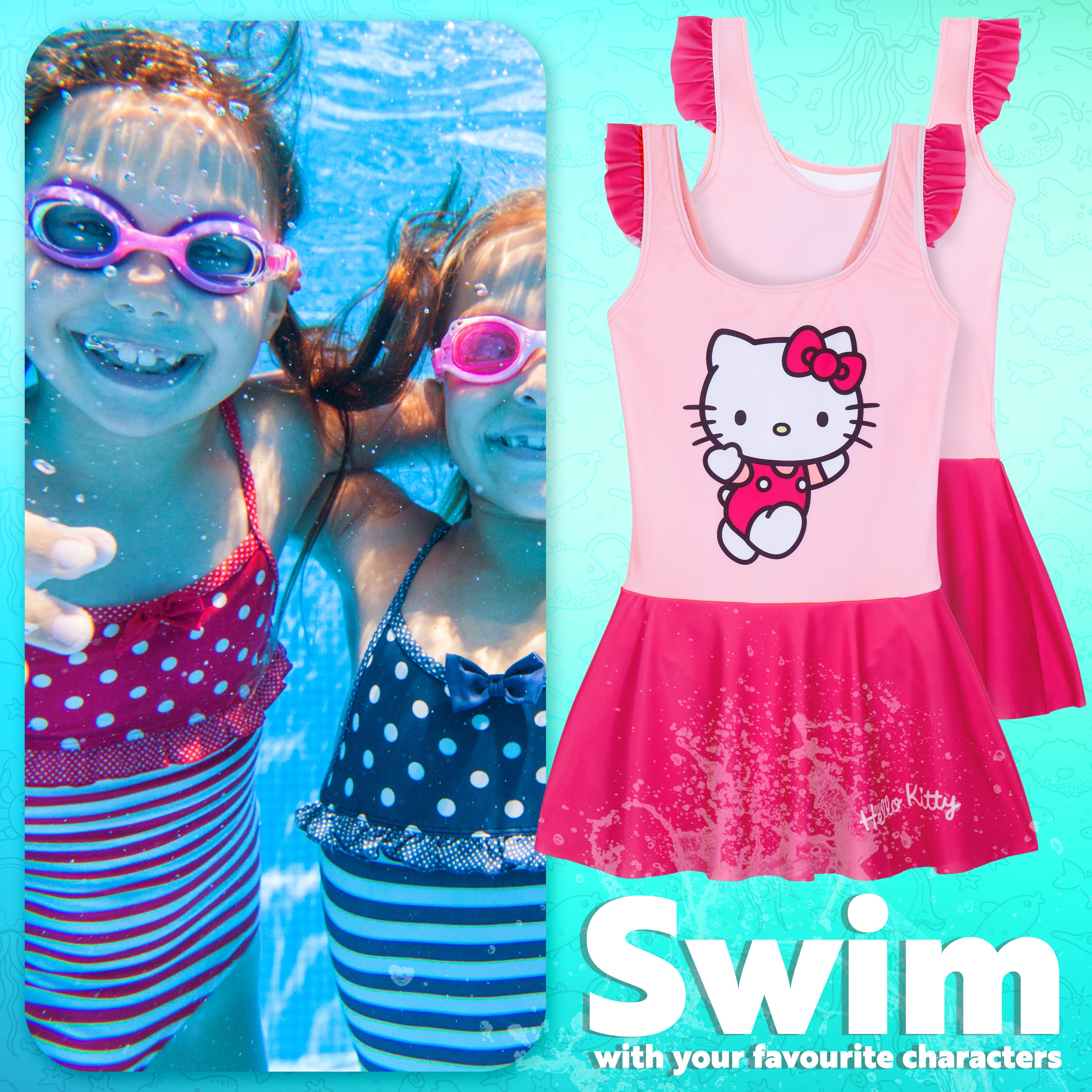 hello-kitty-maillot-robe-fille-7-8-ans-jupe-une-pi-ce image 3