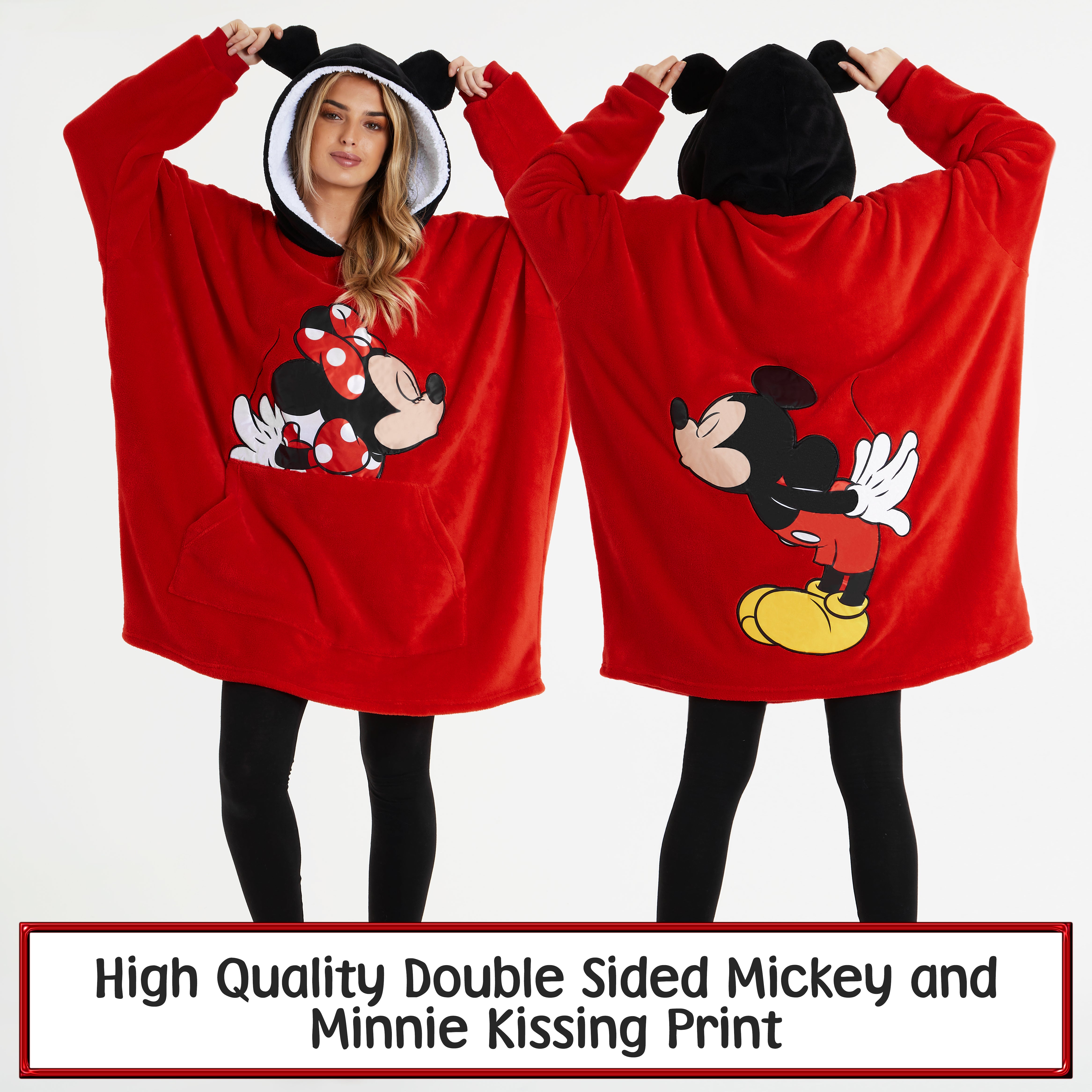 disney-minnie-mickey-sweat-plaid-capuche-polaire-femme-oversize image 4