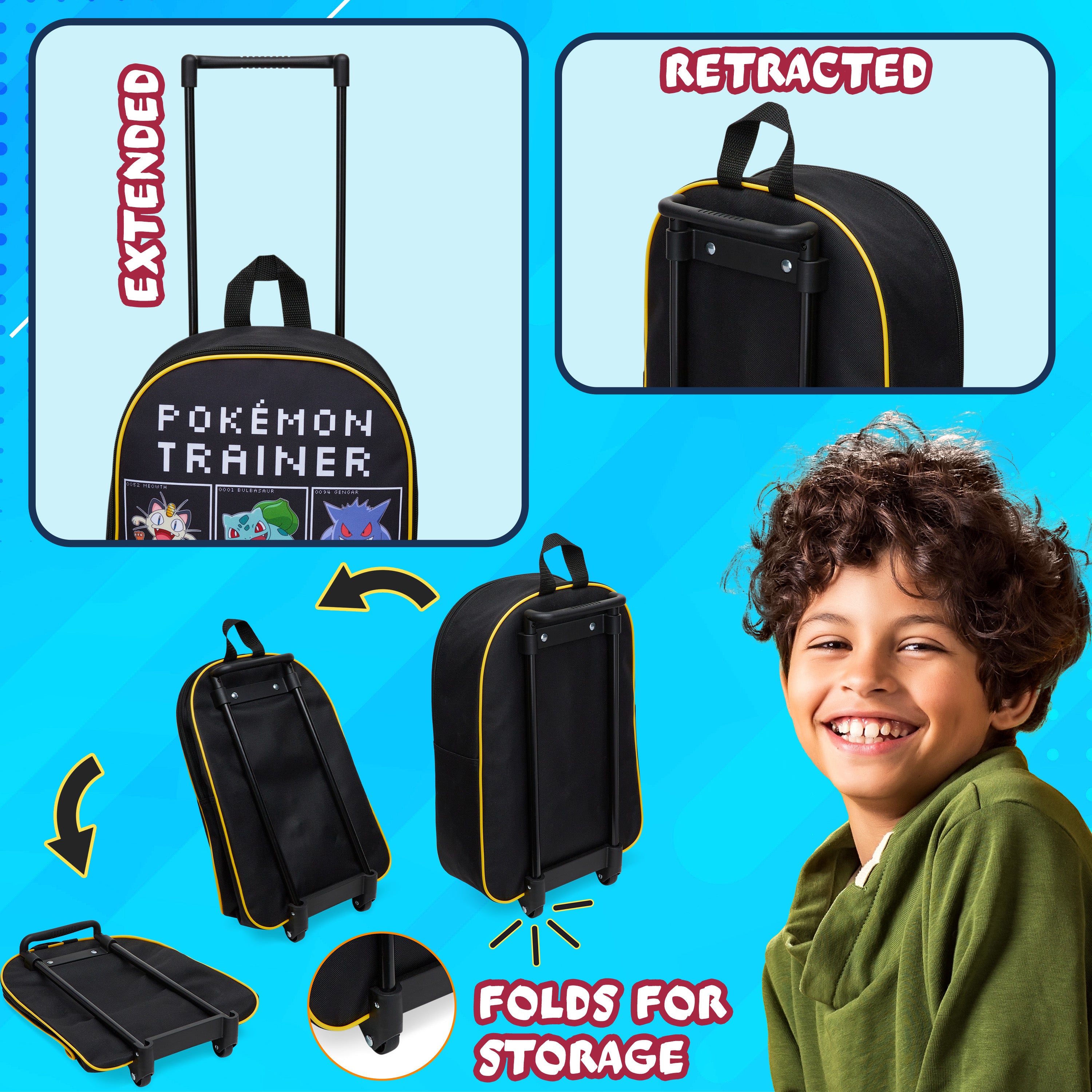 pokemon-valise-trolley-pliable-enfant-noir-39cm-10-5l image 4