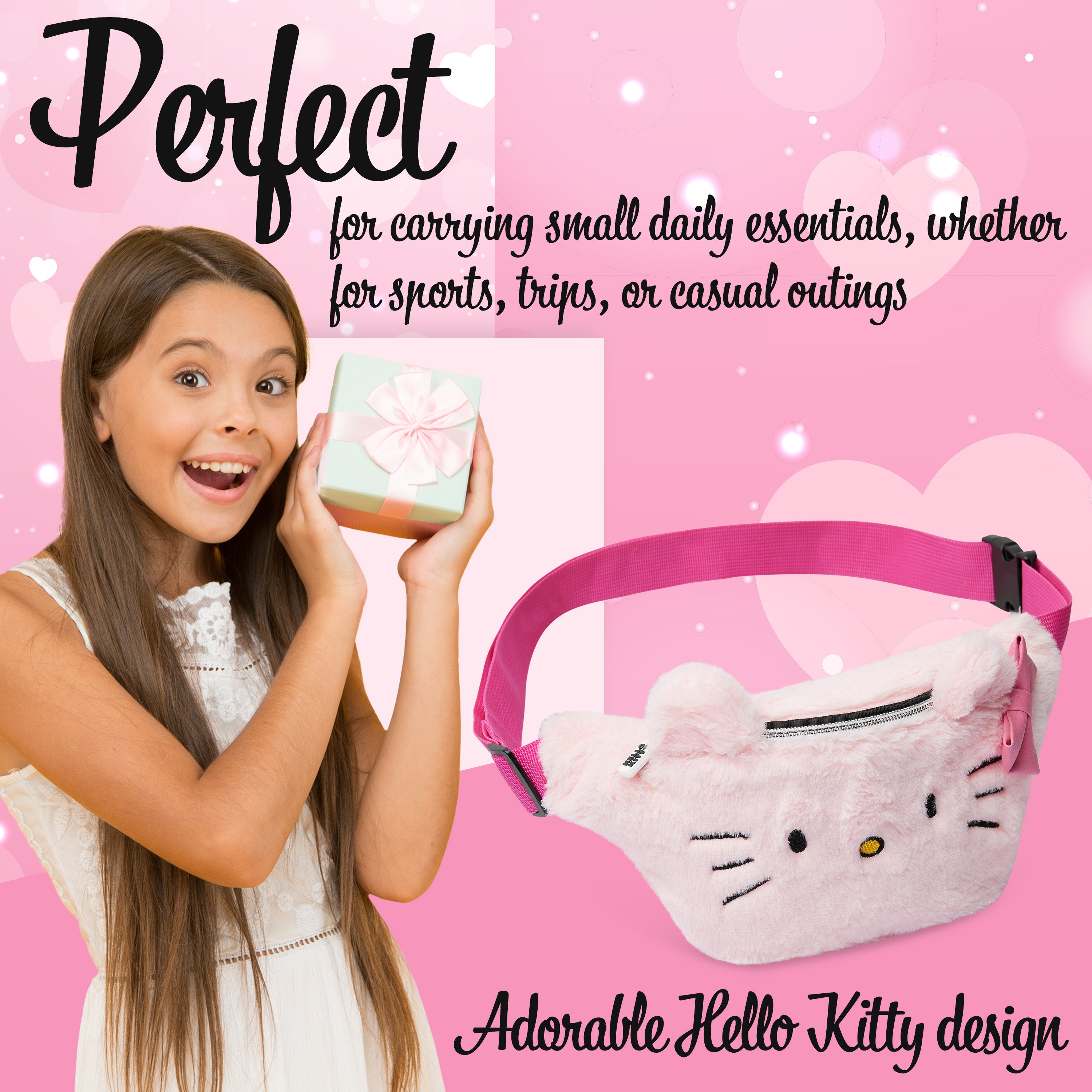 hello-kitty-sac-banane-fille-fluffy-rose-sangle-r-glable image 3