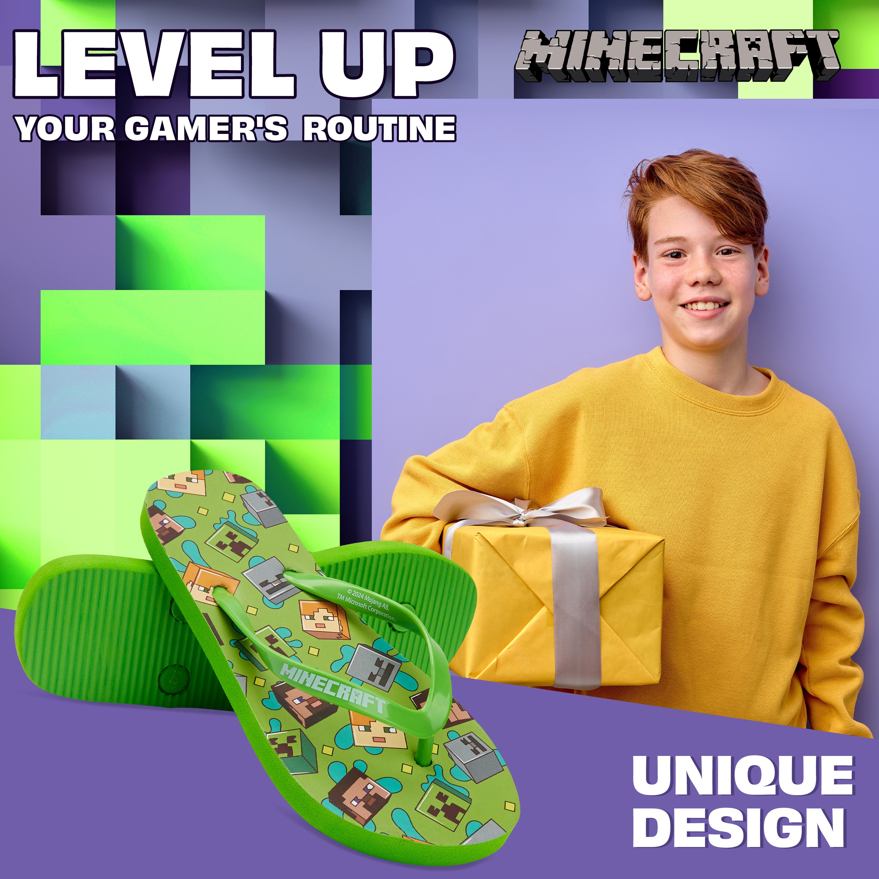 minecraft-claquettes-gar-on-slides-piscine-plage-creeper-3-4 image 3