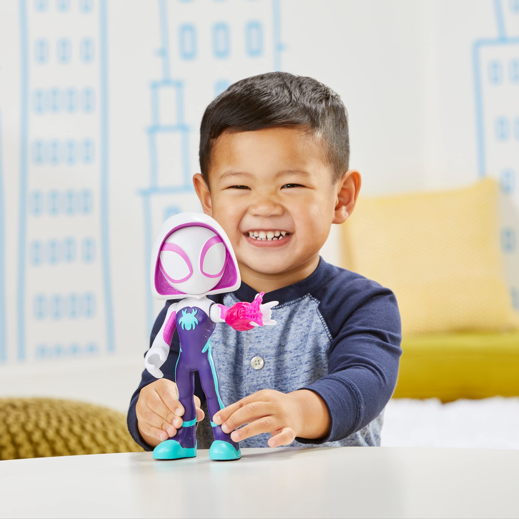 marvel-spidey-ghost-spider-figurine-22-5-cm-blanc-violet-3-ans image 8