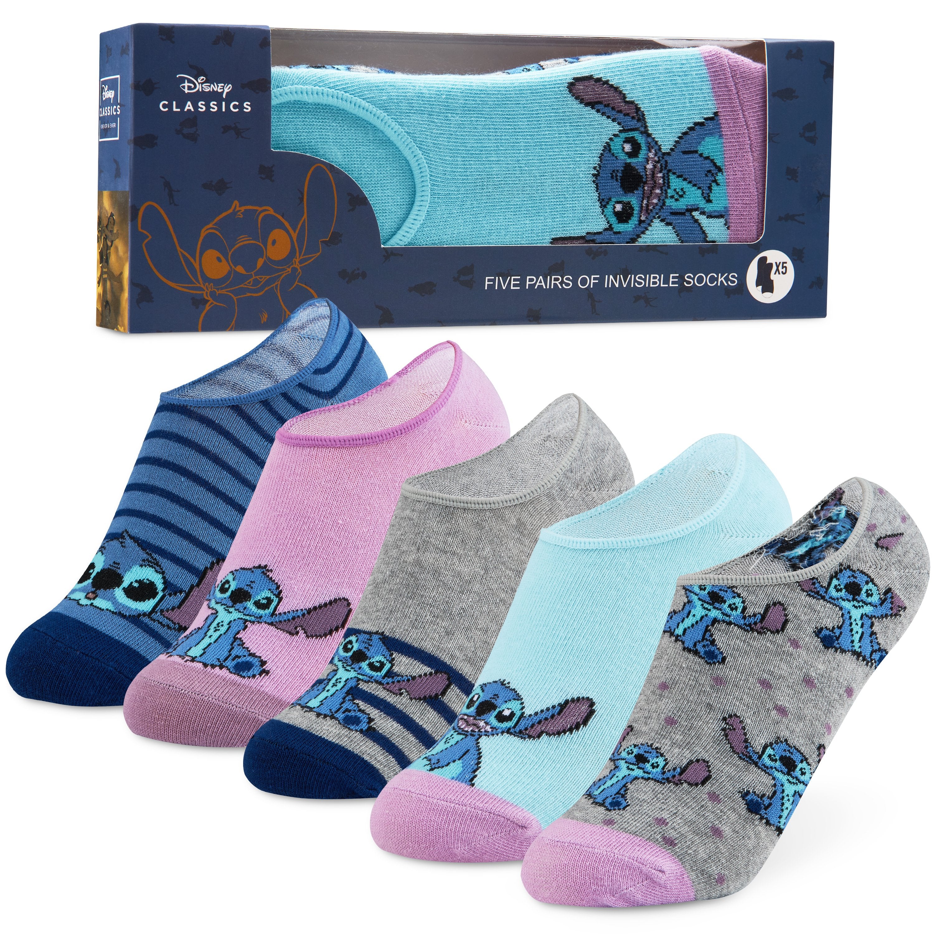 disney-stitch-socquettes-femme-invisibles-lot-5-paires-4-7 image 1