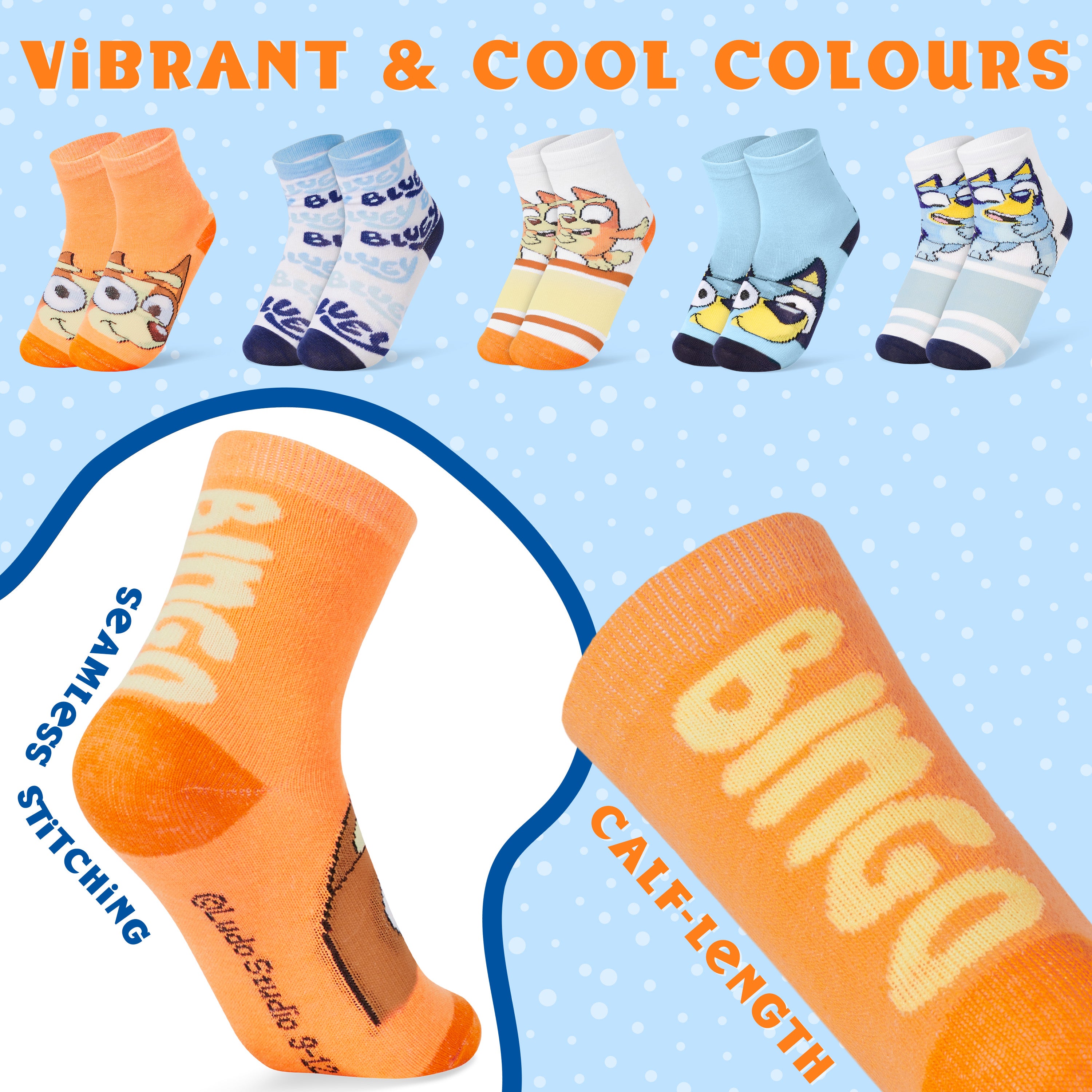 bluey-boys-chaussettes-enfant-bluey-et-bingo-lot-5-coton image 4