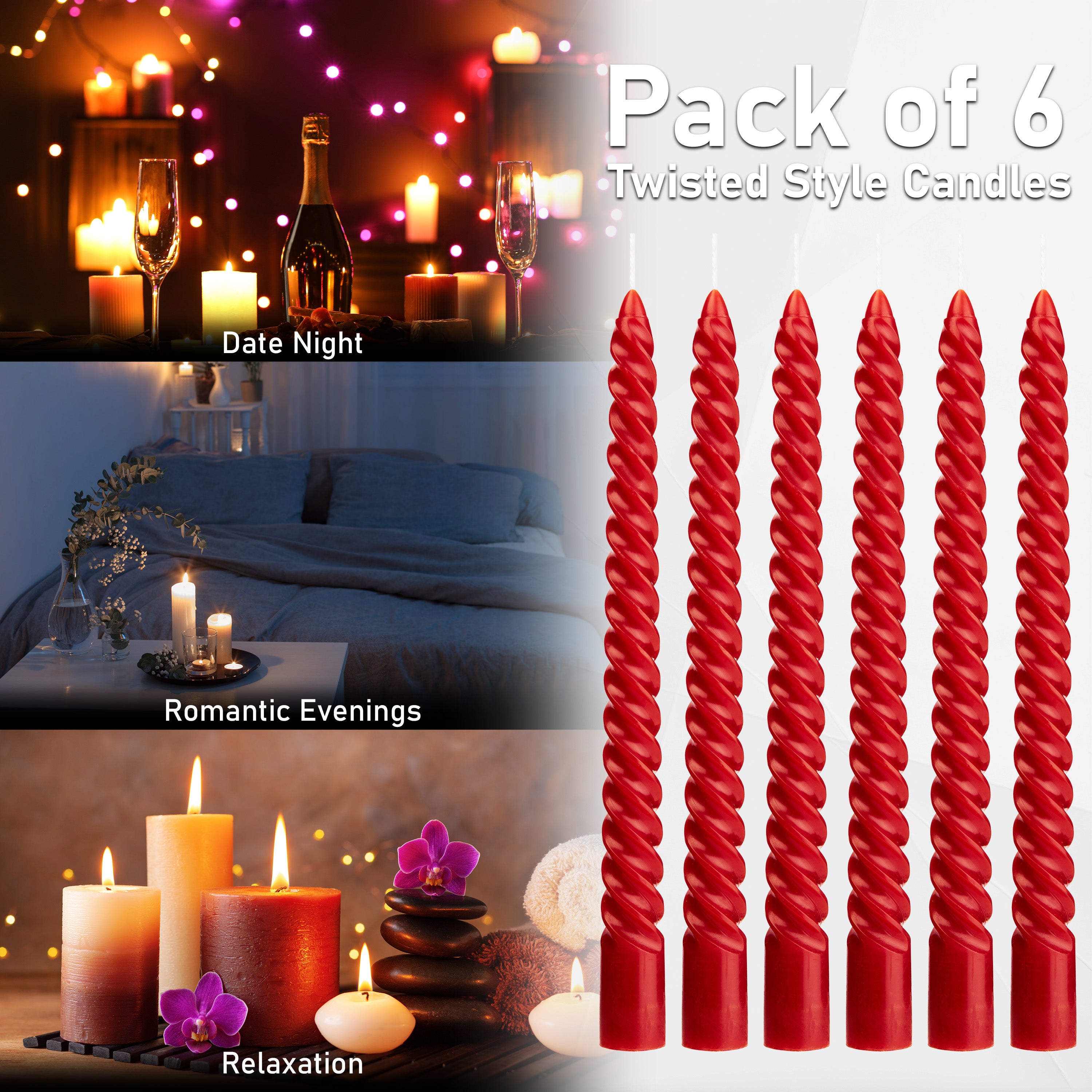 get-trend-deco-express-bougies-torsad-es-rouges-lot-de-6-non-parfum-es image 7