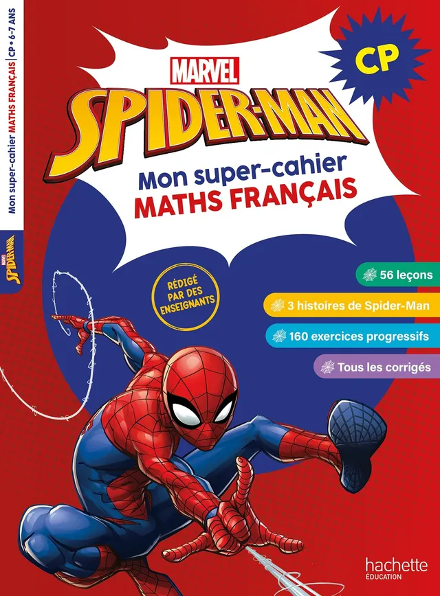 marvel-spider-man-mon-super-cahier-maths-fran-ais-cp-6-7-ans image 1