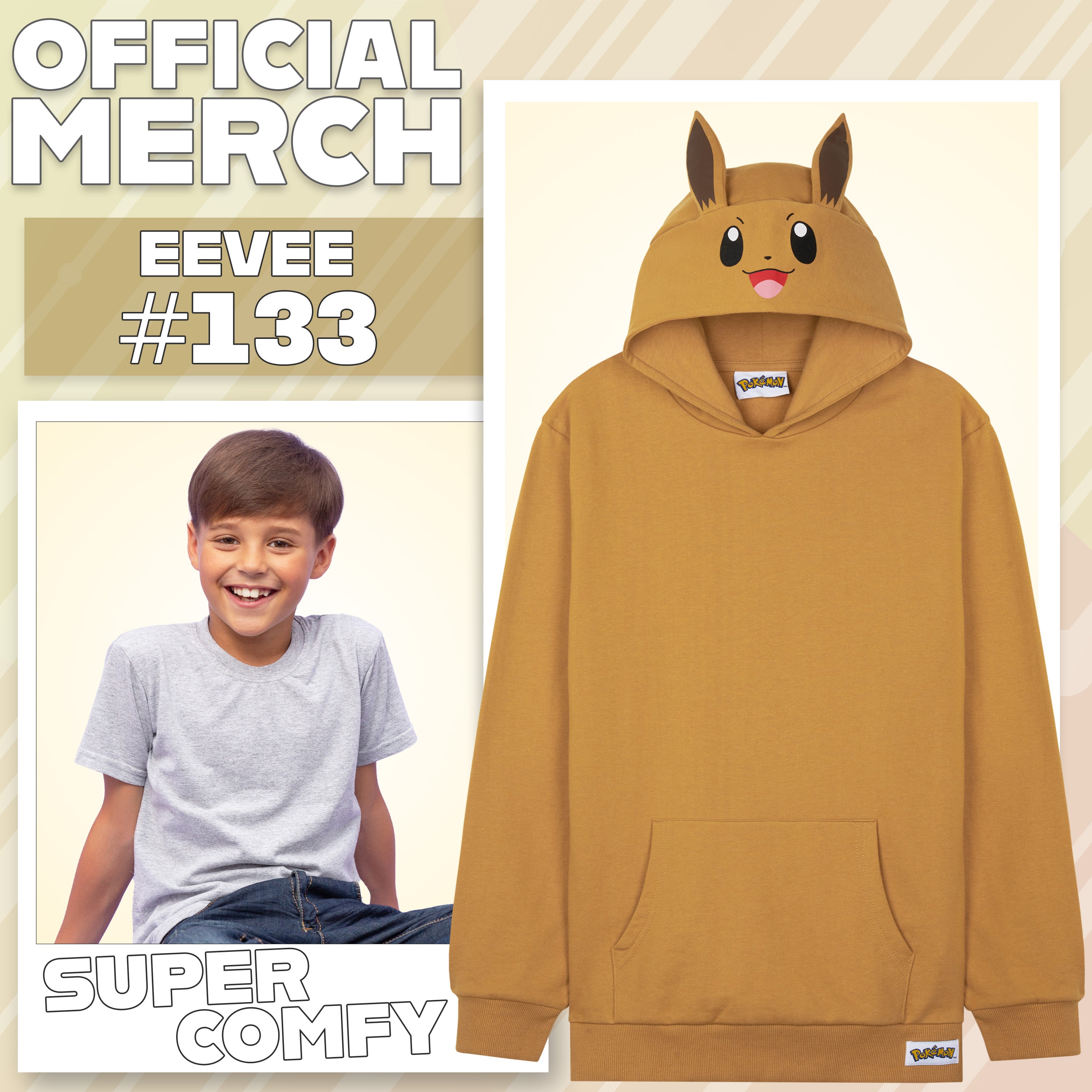 pokemon-evoli-sweat-capuche-enfant-9-10-ans-manches-longues image 3