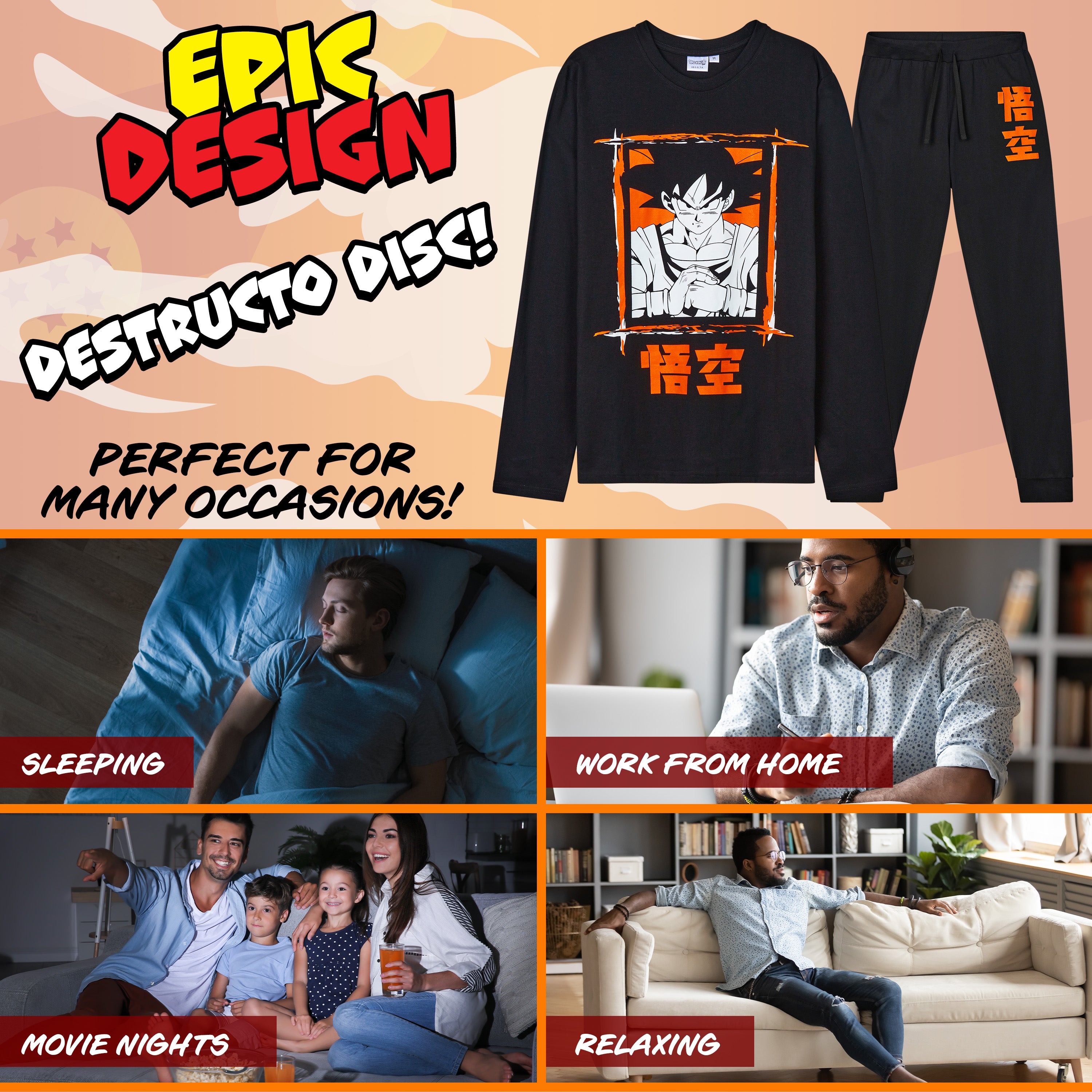 dragon-ball-z-pyjama-long-homme-manches-longues-taille-s image 4