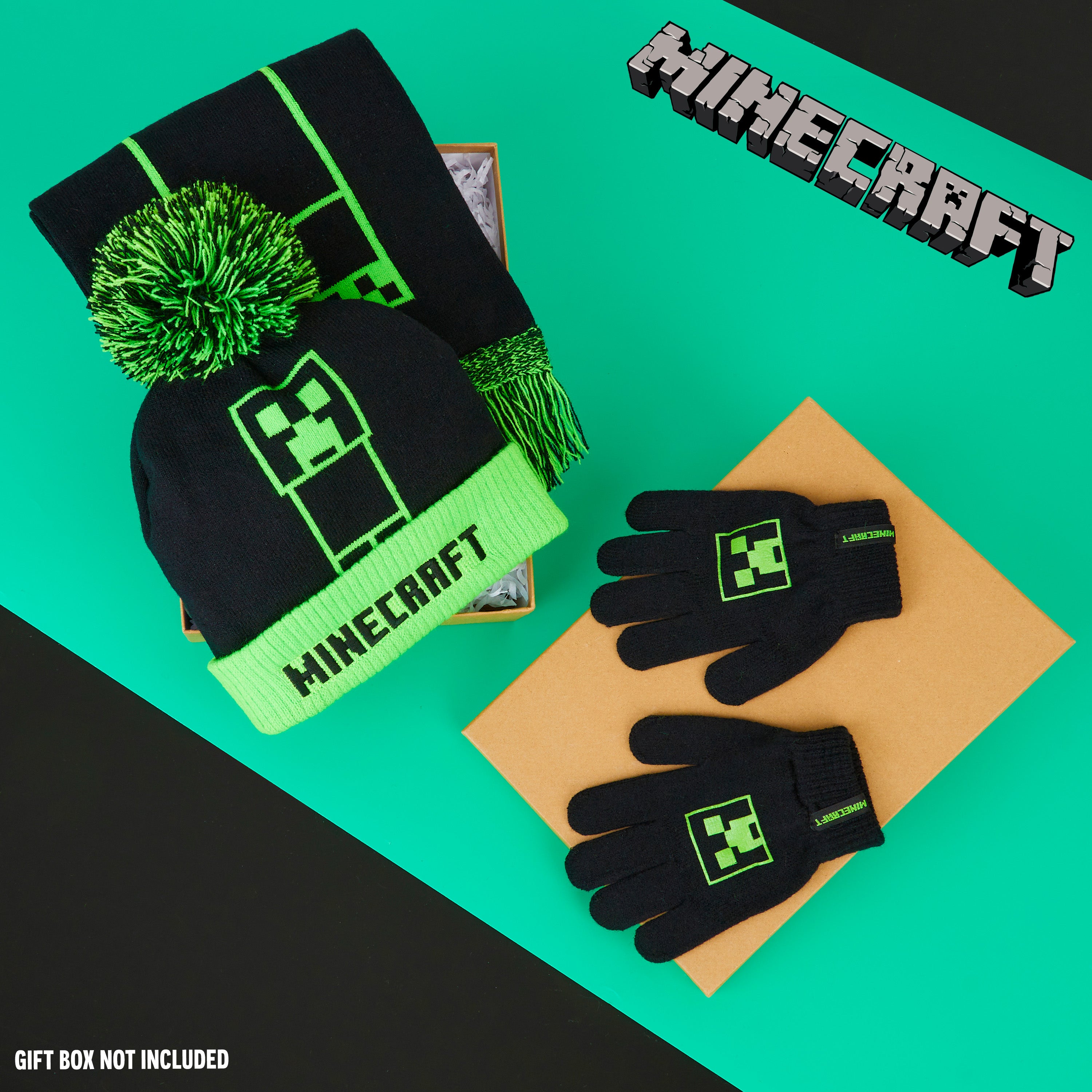 minecraft-ensemble-bonnet-charpe-gants-enfant-junior-4-7-ans image 2