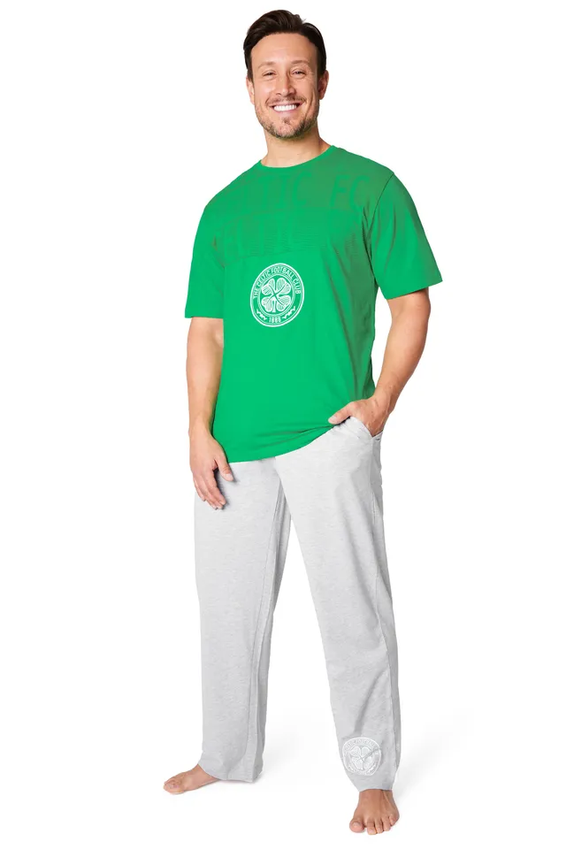 celtic-fc-pyjama-homme-coton-vert-gris-manches-courtes image 1