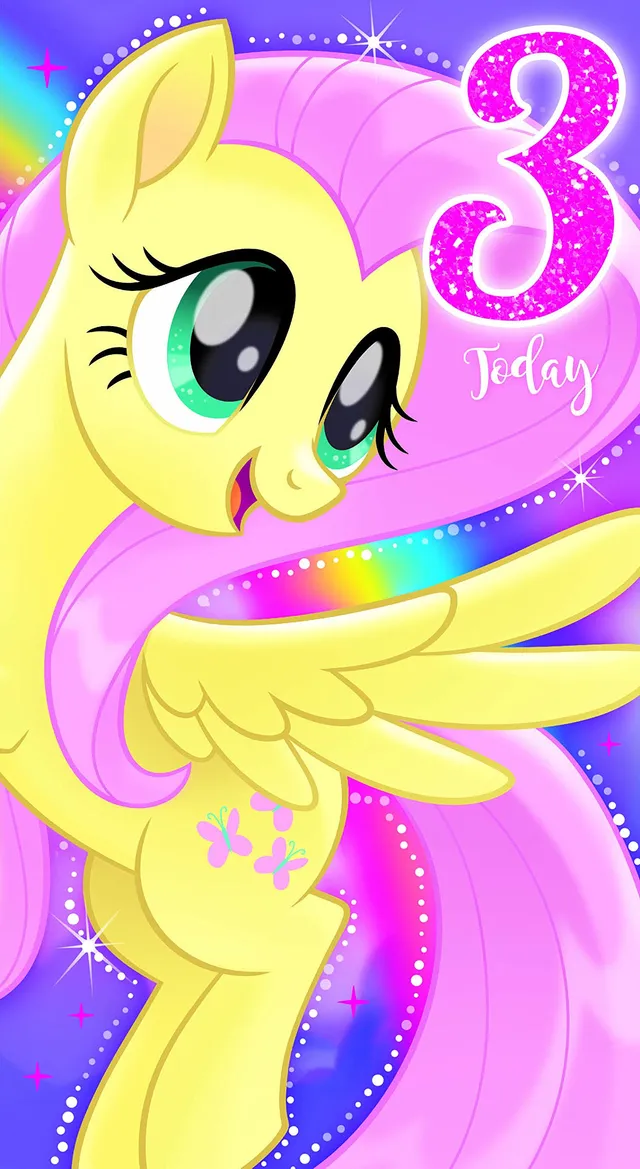 my-little-pony-mp032-carte-anniversaire-3-ans-232-x-128-mm image 1