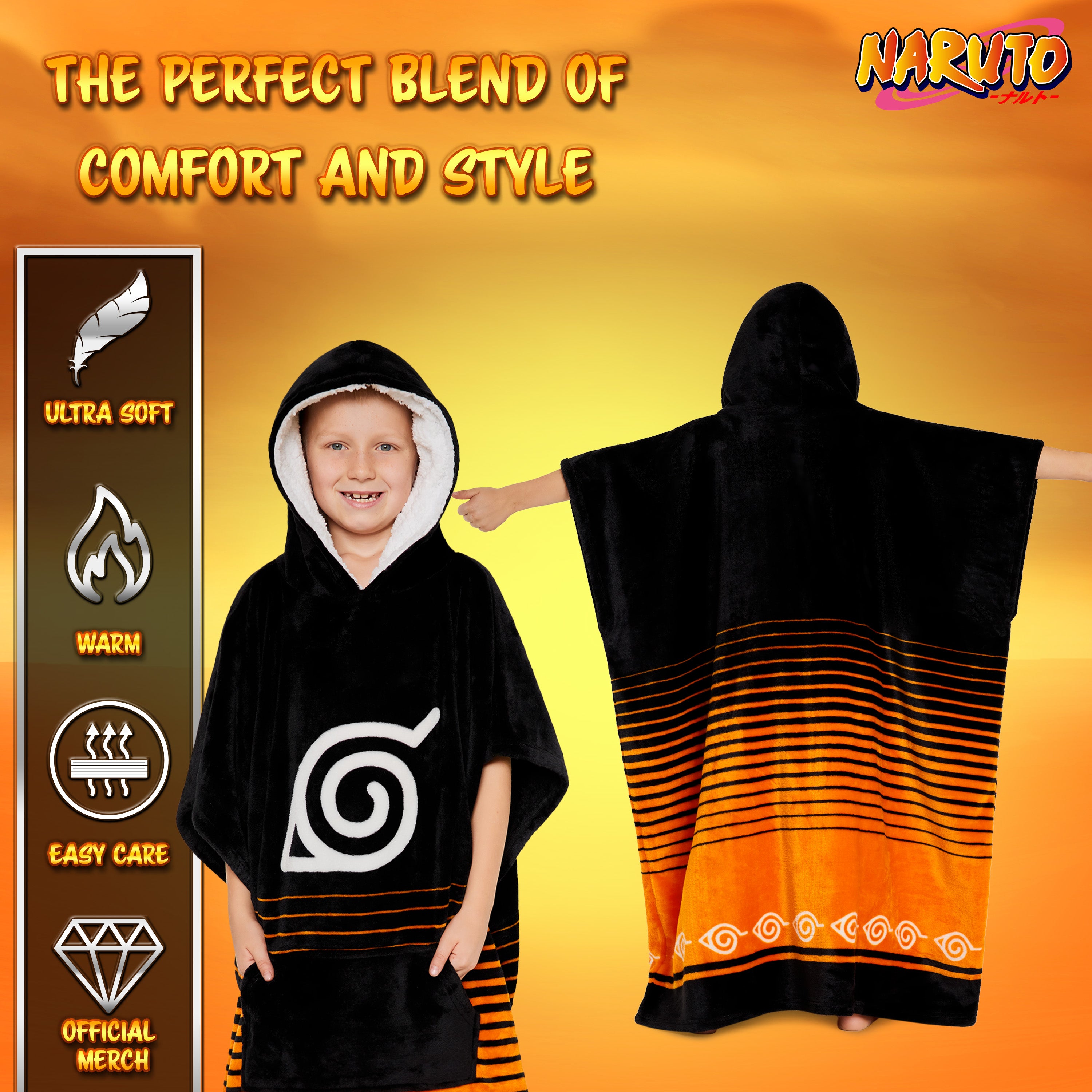 naruto-sweat-plaid-polaire-gar-on-noir-orange-taille-unique image 5