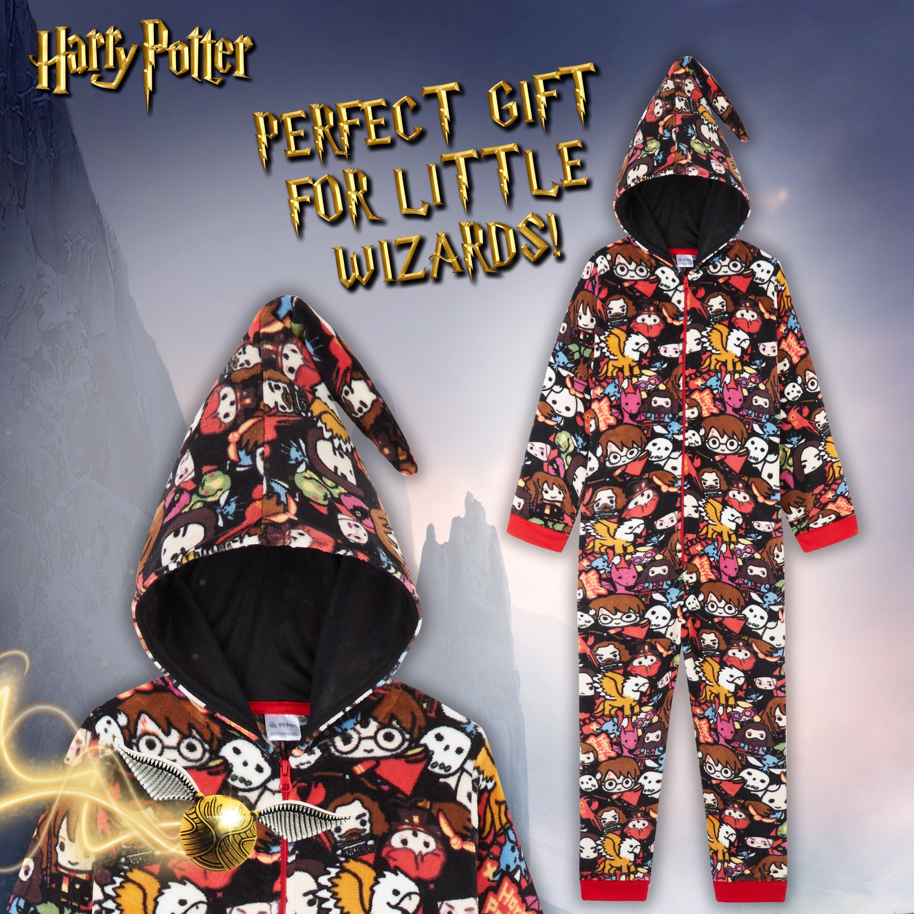 harry-potter-combinaison-pyjama-fille-polaire-7-8-ans-capuche image 3