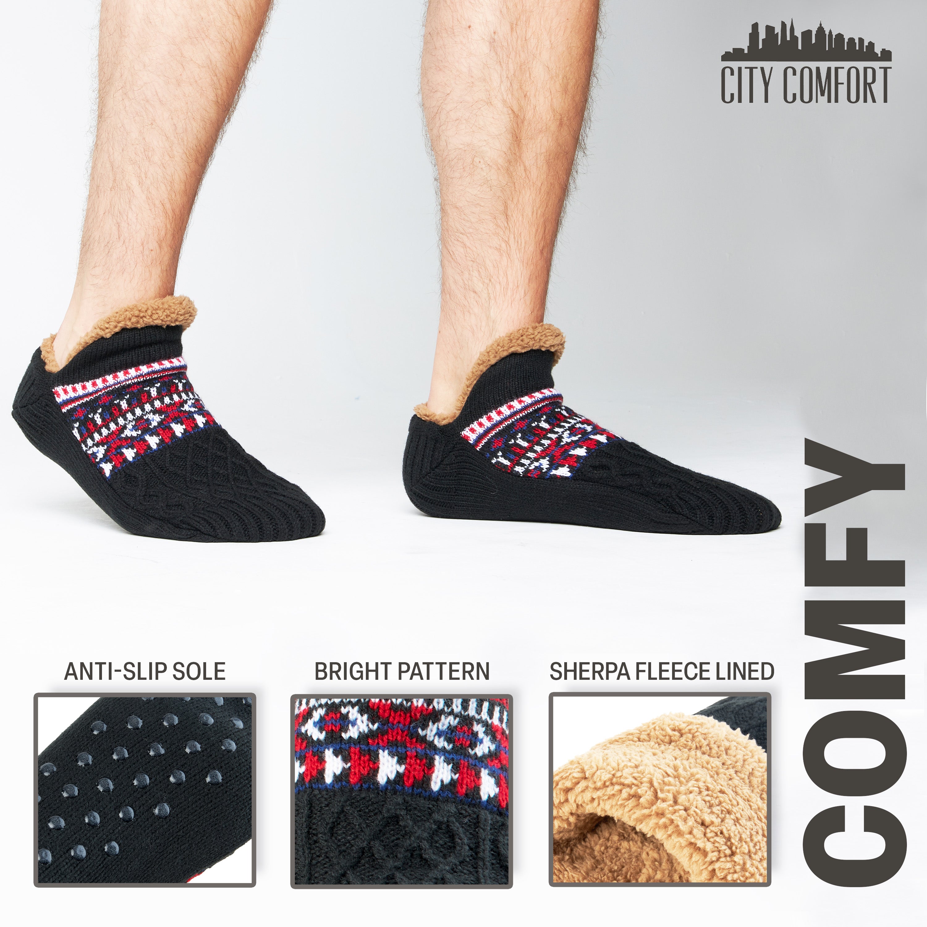 citycomfort-chaussettes-pantoufles-homme-marine-6-9-5 image 5