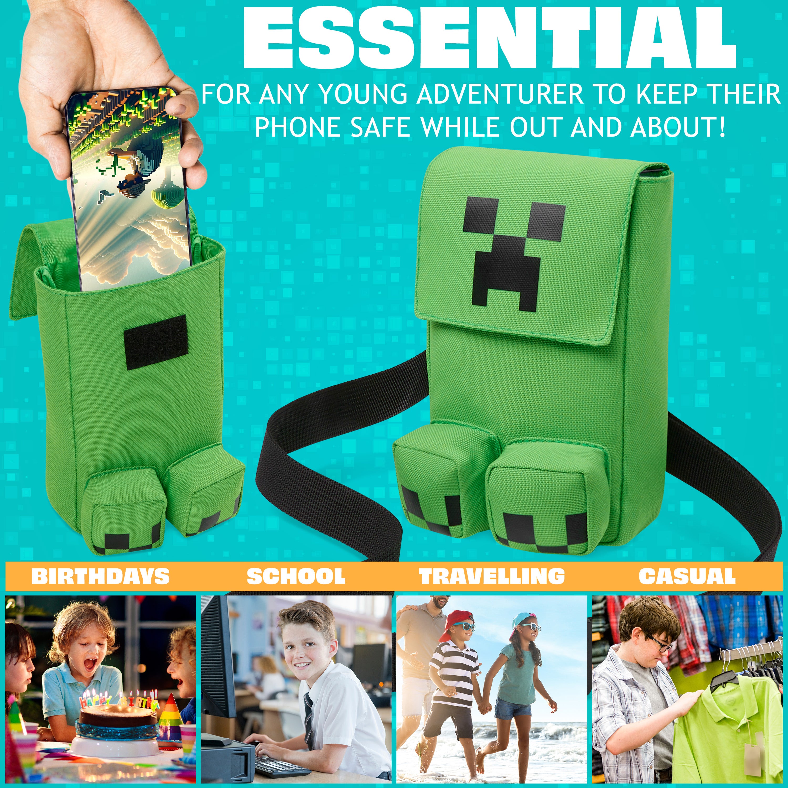 minecraft-sac-bandouli-re-t-l-phone-creeper-enfant image 5