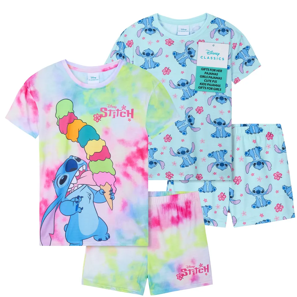 disney-stitch-pyjama-fille-short-9-10-ans-lot-de-2 image 1
