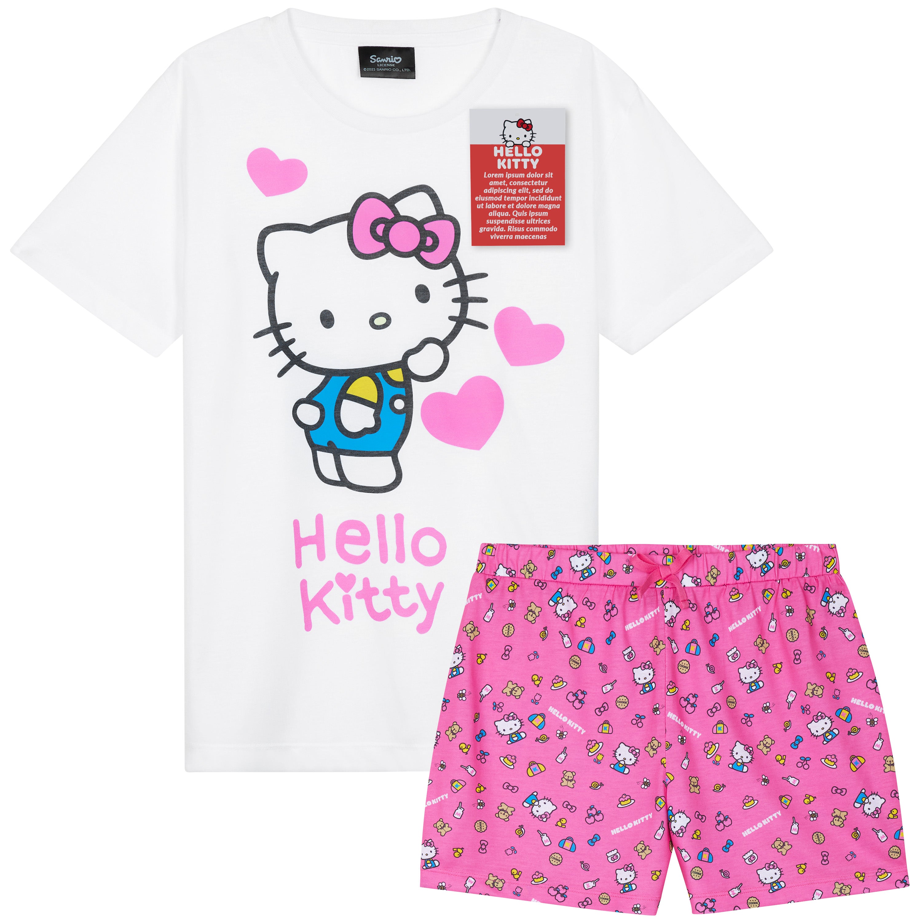 hello-kitty-pyjama-fille-court-manches-courtes-officiel image 1