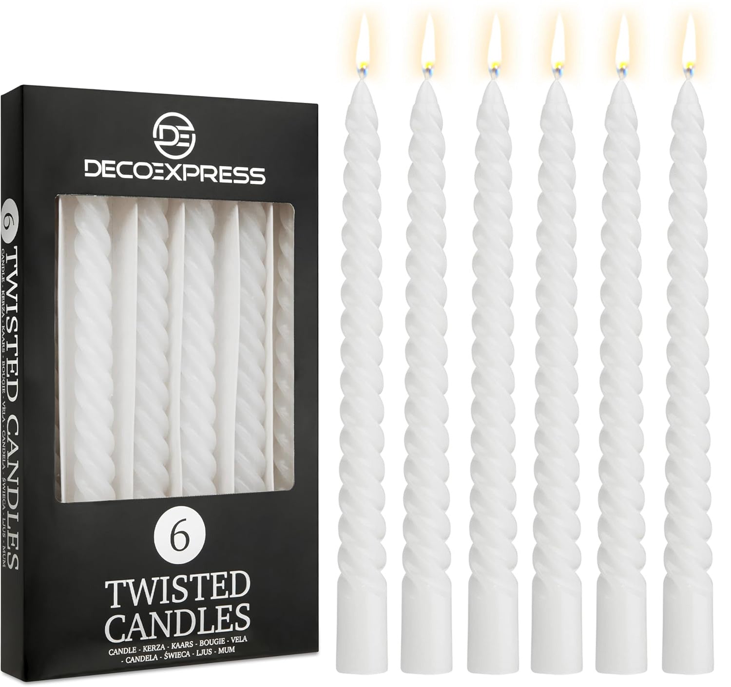 deco-express-bougies-torsad-es-blanches-lot-6-non-parfum-es image 1