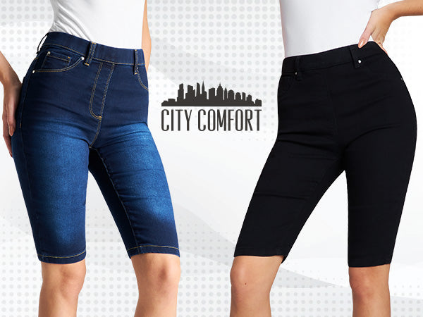 get-trend-citycomfort-short-jegging-femme-denim-bleu-fonc image 1