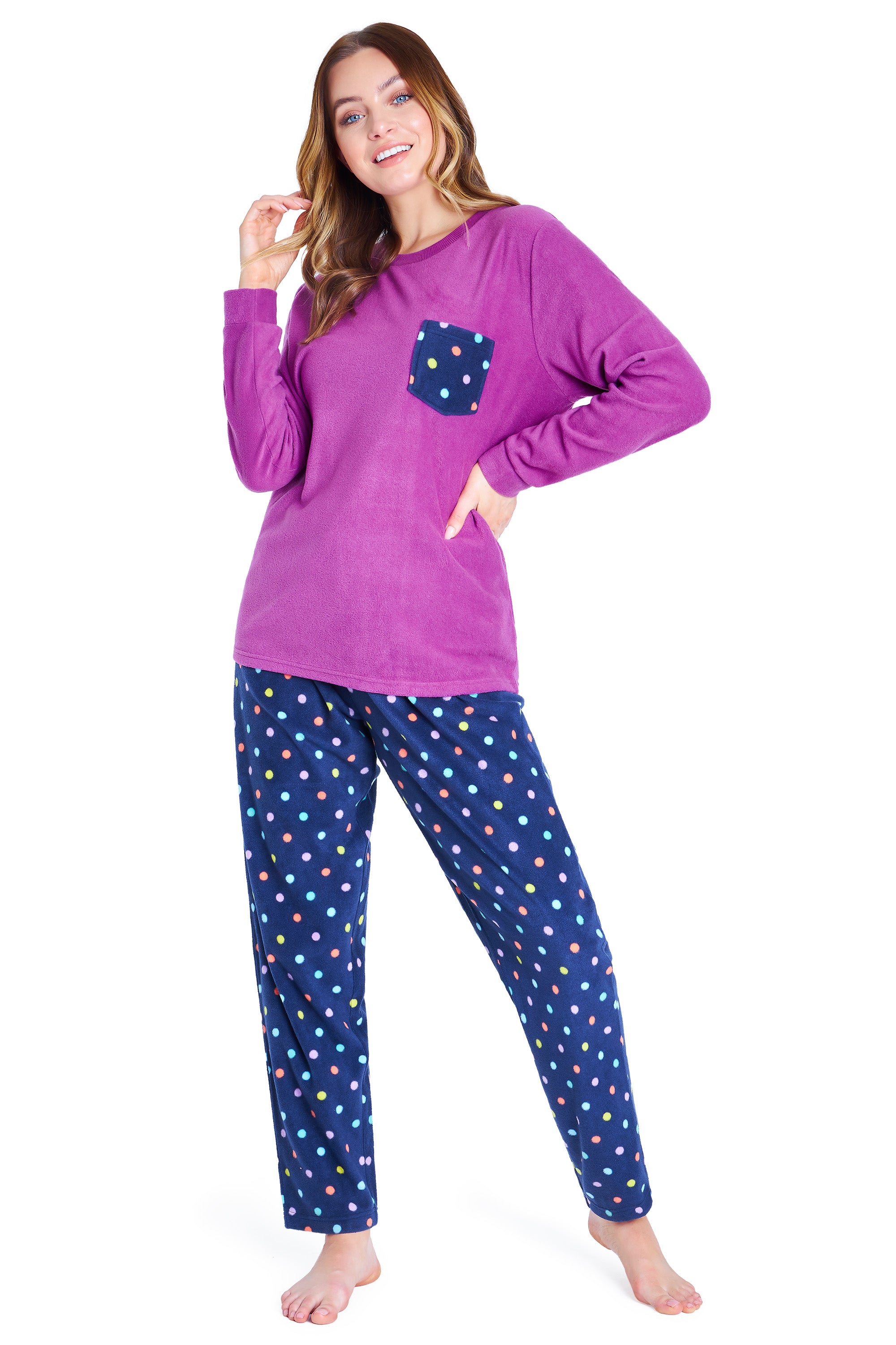 citycomfort-women-pyjama-femme-polaire-2-pi-ces-taille-m-chaud image 1