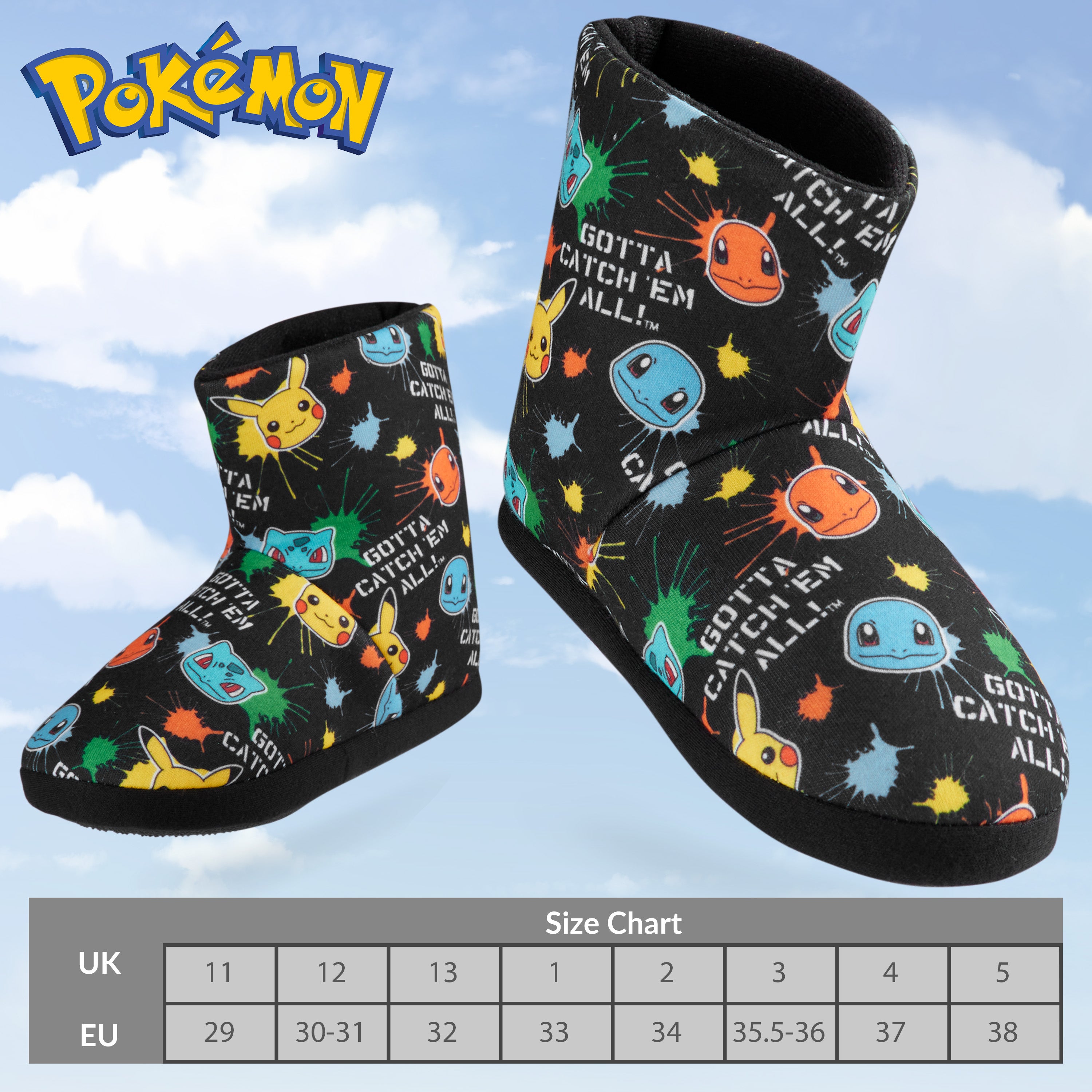 pok-mon-boys-bottines-chaussons-gar-on-noir-pikachu-ant-jeunes image 6