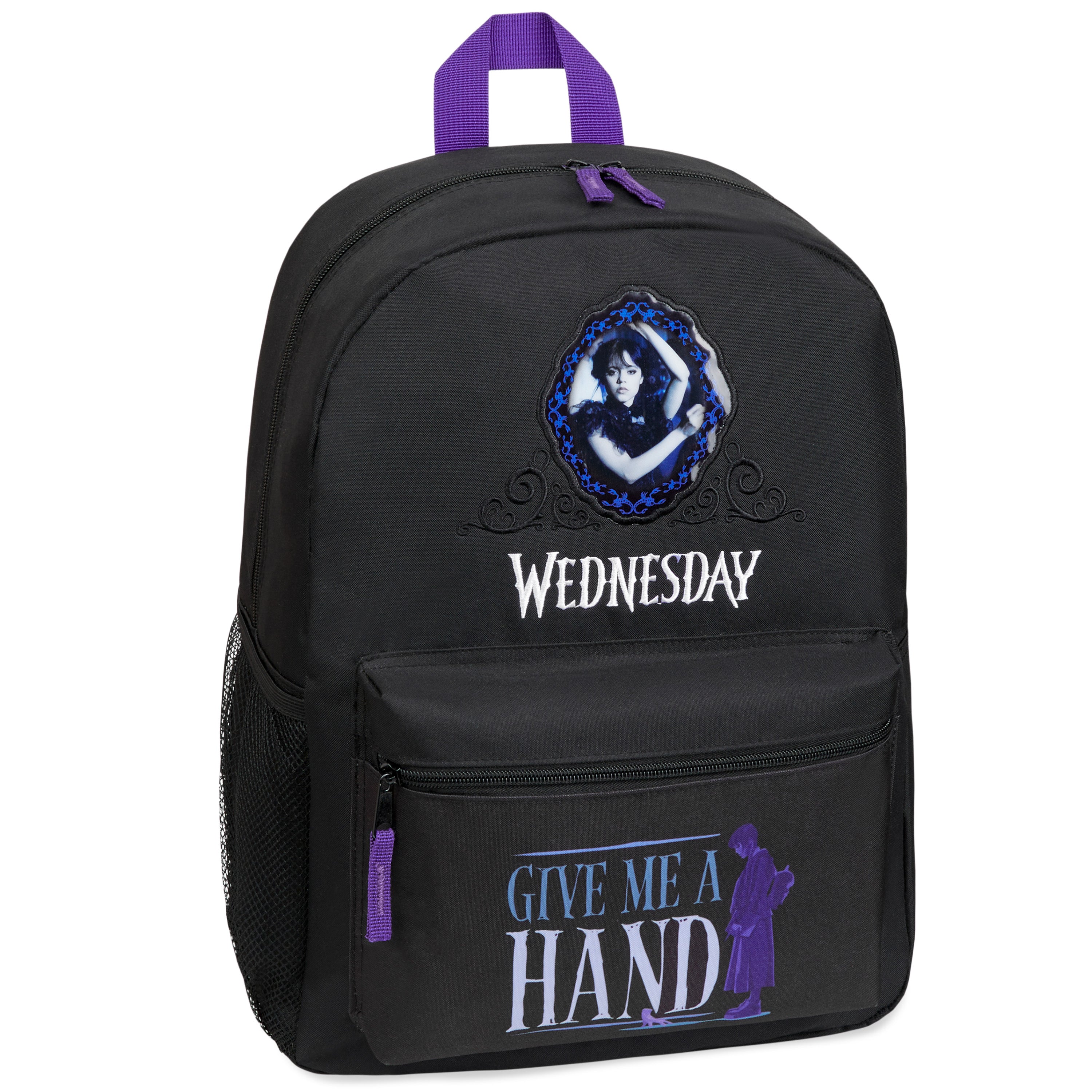 wednesday-sac-dos-cole-enfant-noir-bleu-37x29-cm image 1