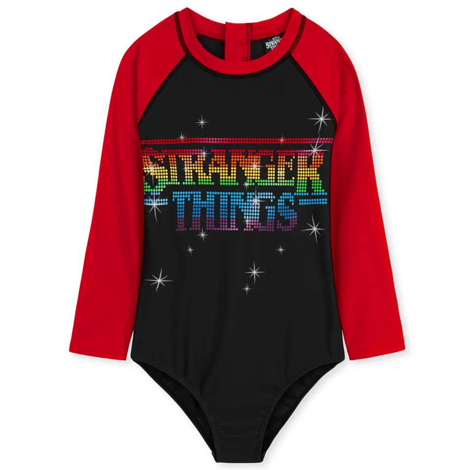 stranger-things-maillot-de-bain-1-pi-ce-fille-manches-longues-9-10-ans image 1