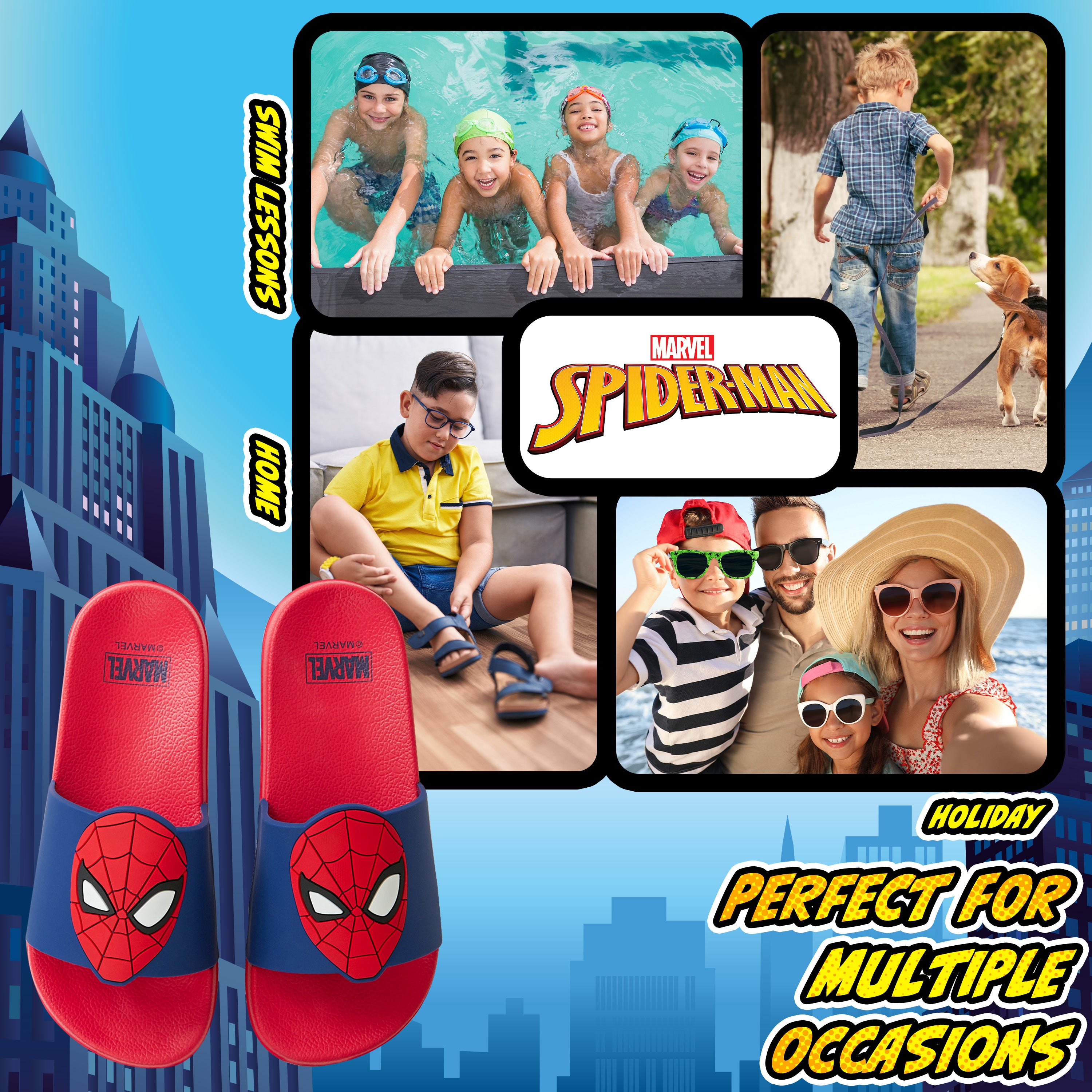 get-trend-boys-claquettes-spiderman-marvel-gar-on-plage-eva image 5