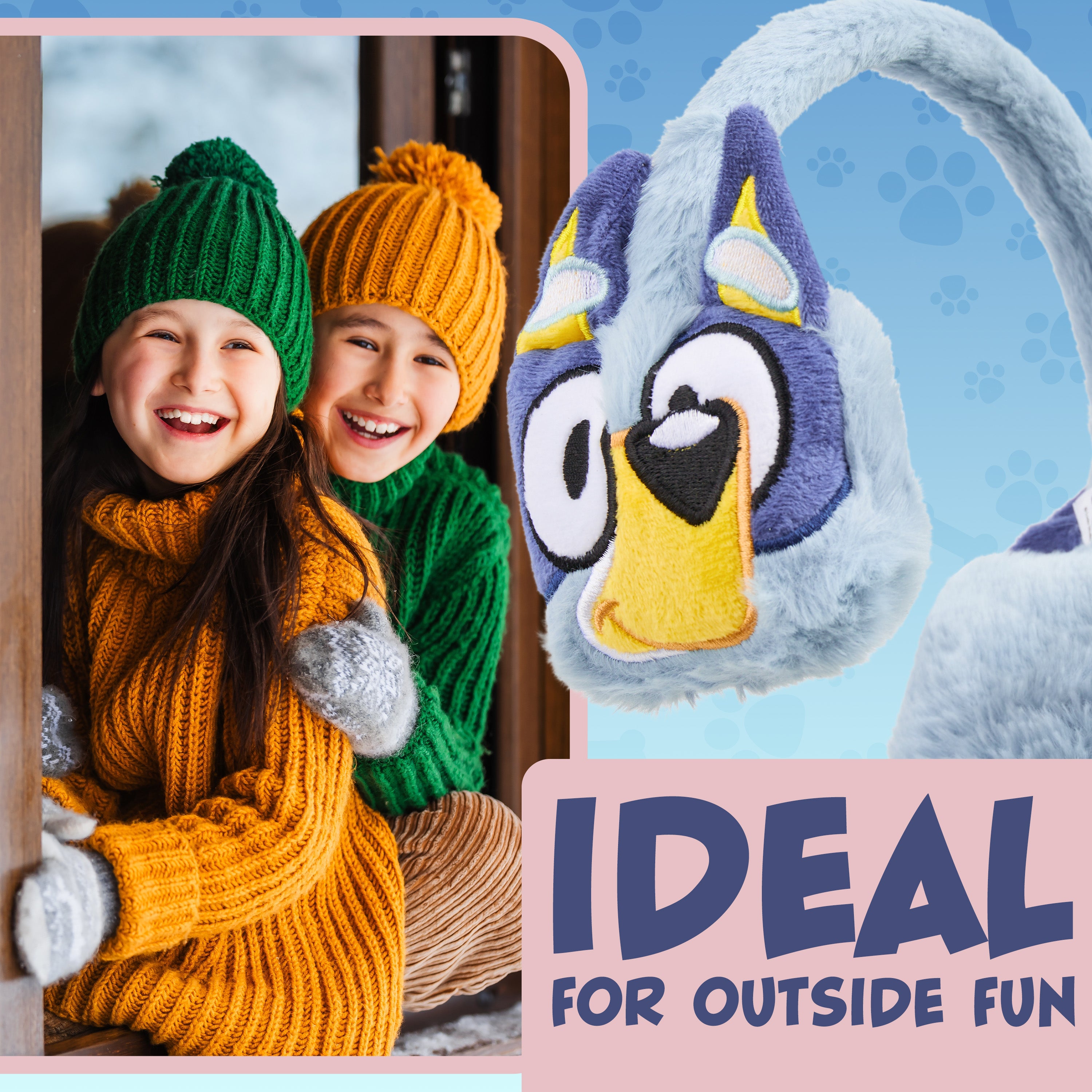 bluey-cache-oreilles-fille-peluche-hiver-taille-unique image 5