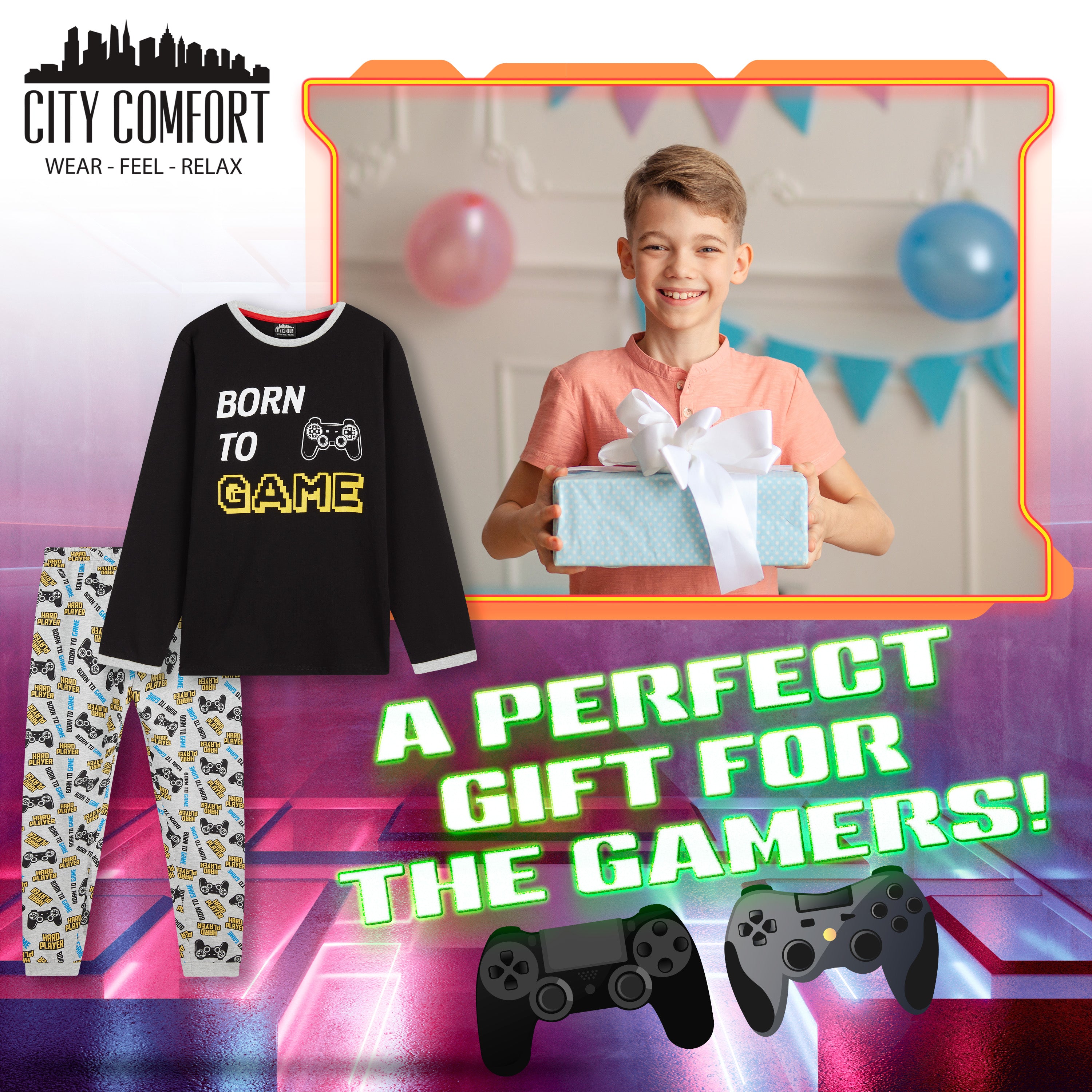 pyjama-gamer-gar-on-citycomfort-coton-manches-longues image 2