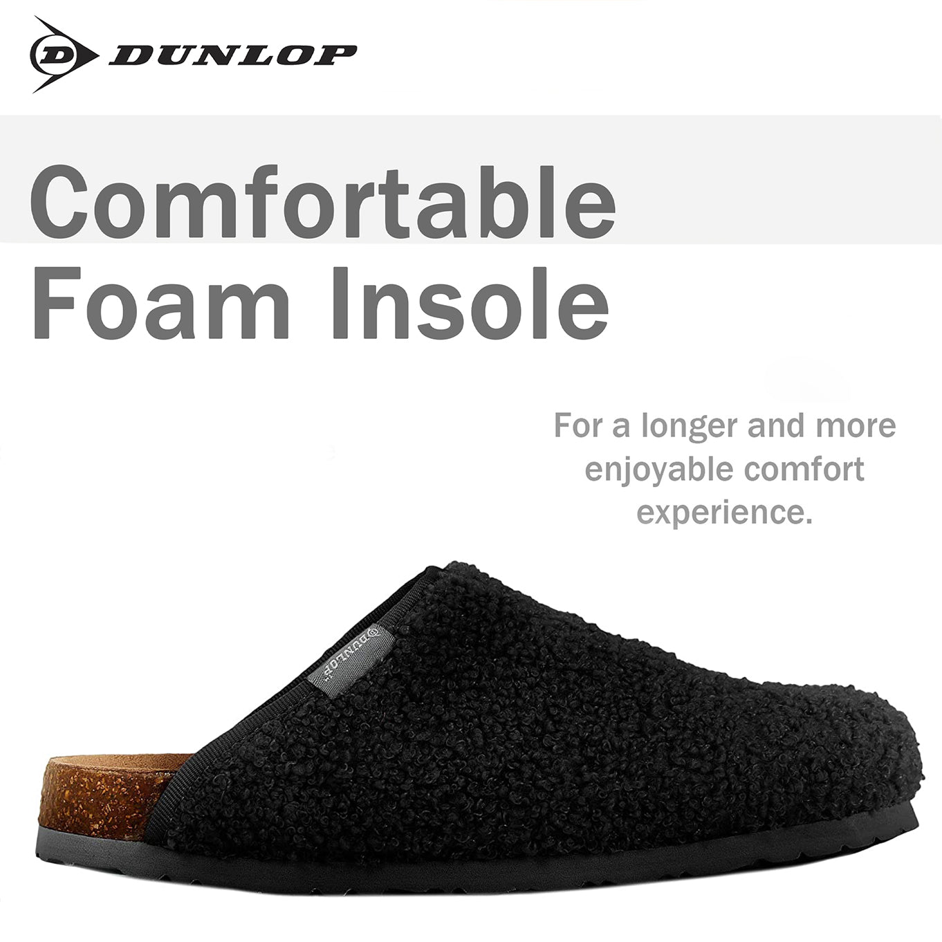 dunlop-mules-chaussons-femme-fourr-s-noirs-antid-rapants-38 image 2